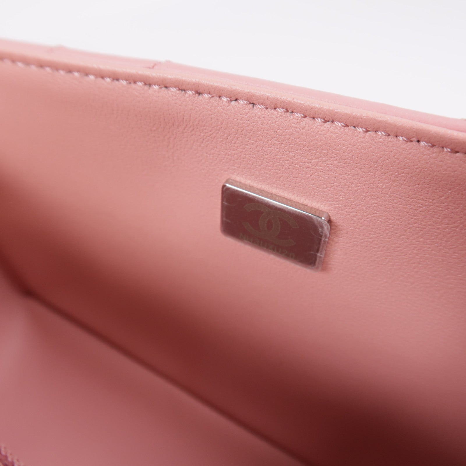 CHANEL 牛皮皮革Mini 2.55銀扣鏈帶肩背袋