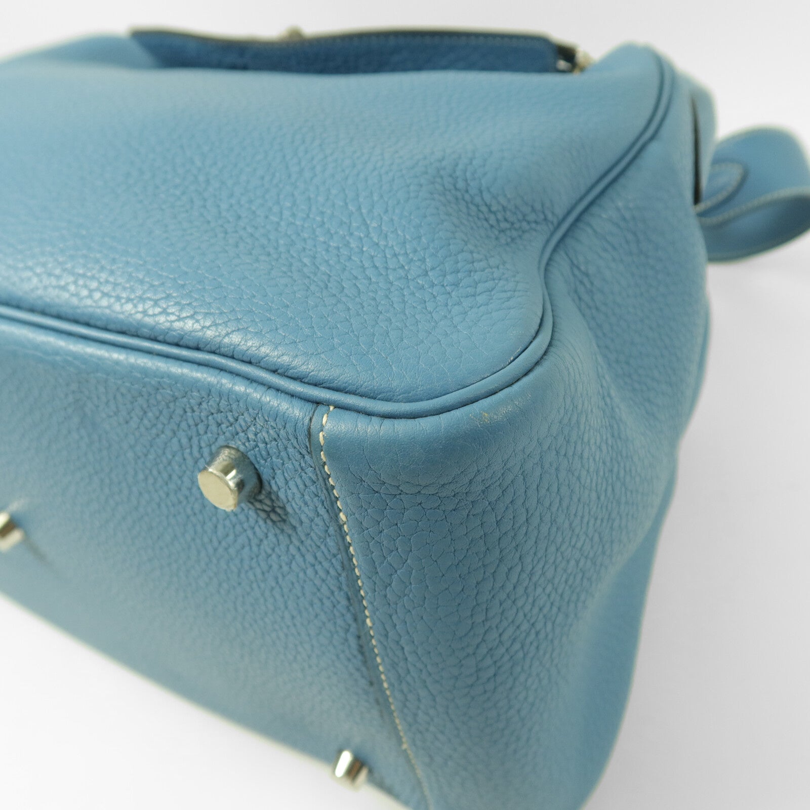 HERMES Clemence皮革Lindy 34手挽肩背兩用袋Blue Jeans