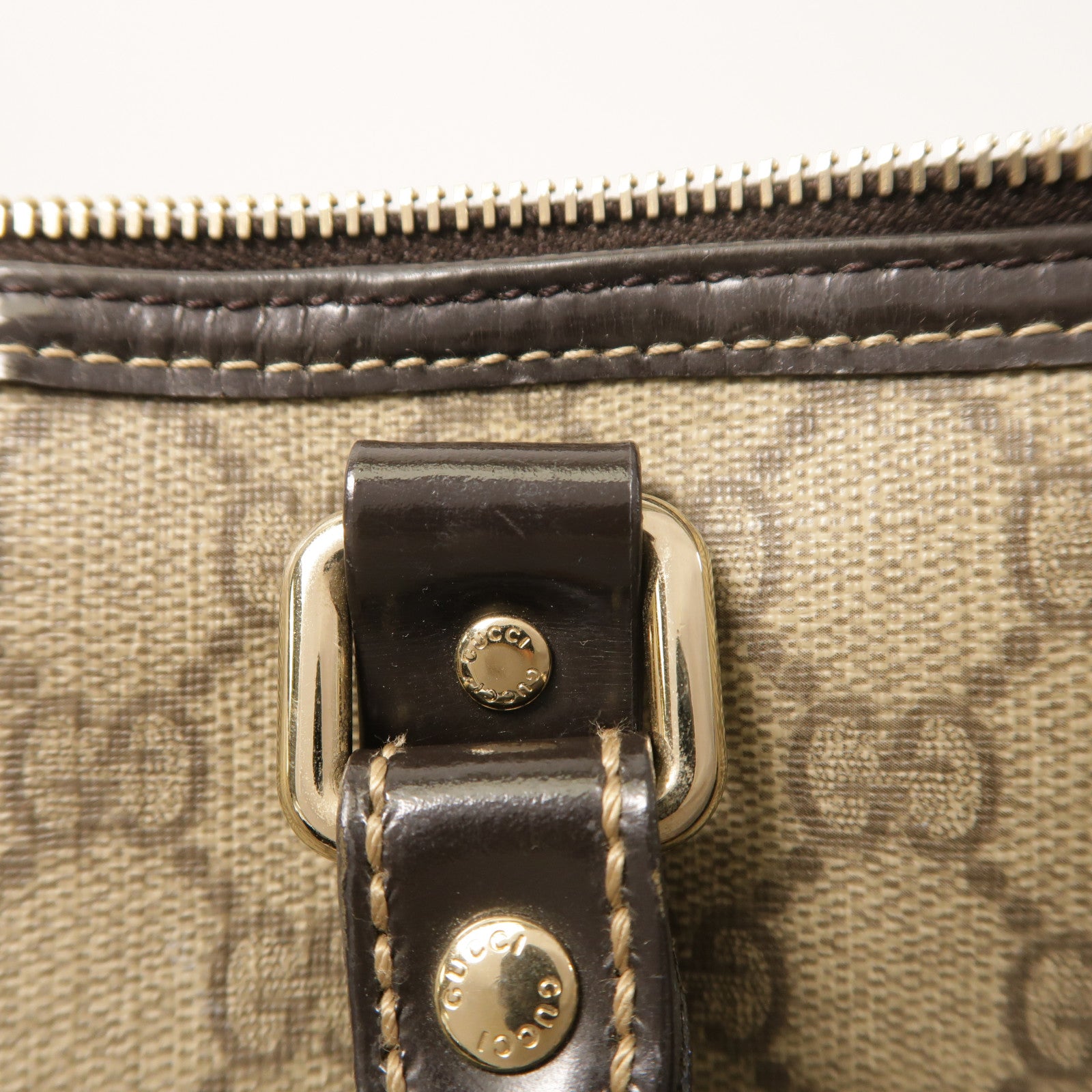 GUCCI 塗層帆布Boston Bag金扣手挽肩背兩用袋