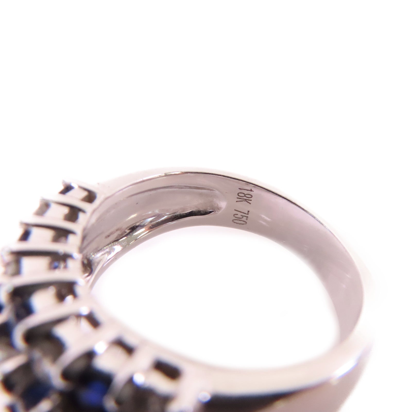 JEWELRY **【激減優惠】18K白金/1.457ct藍寶石/0.15ct鑽石Sapphire Ring戒指US#6.75