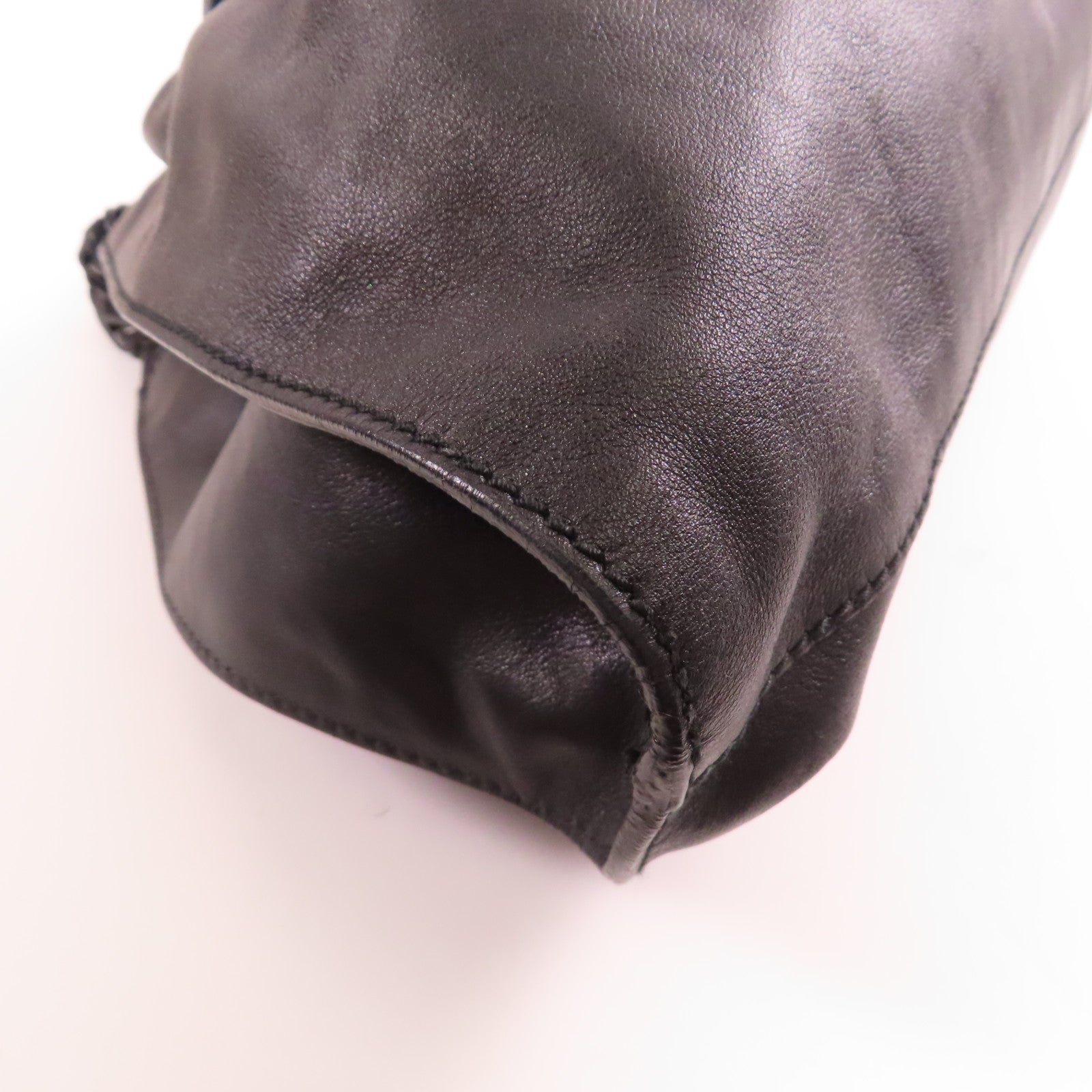 GUCCI GG SHW Hand Bag Calfskin Leather 76554 Black