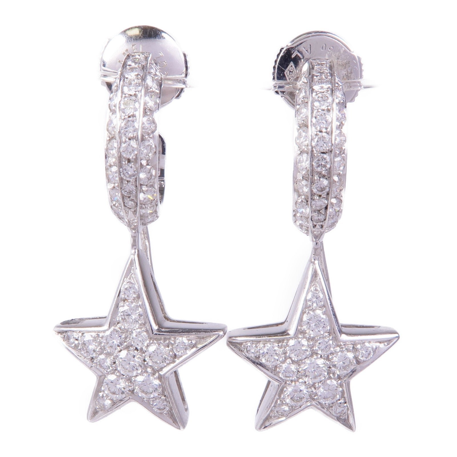 CHANEL 18K白金Etoile Mini-Hoops Diamond Earrings鑽石耳環
