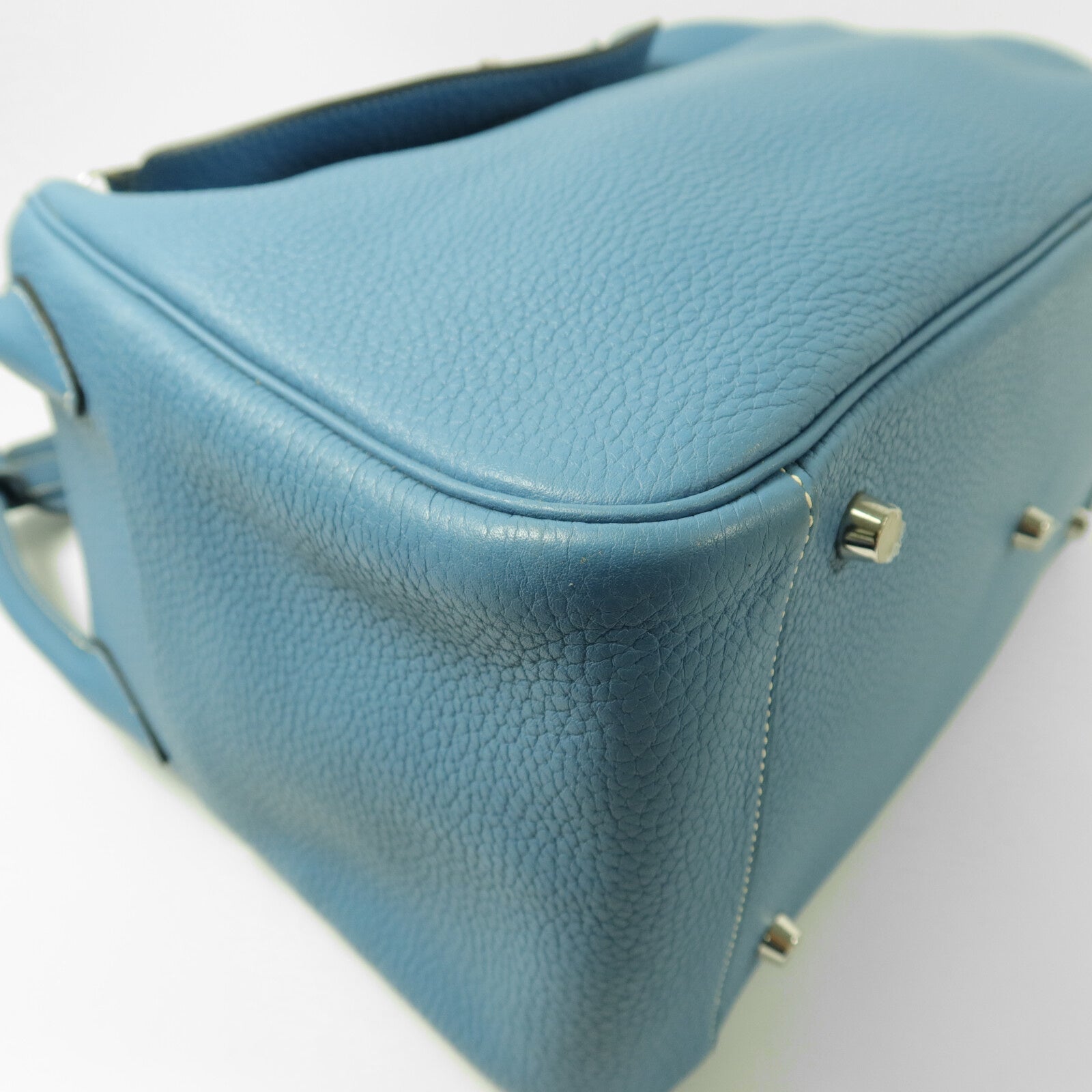HERMES Clemence皮革Lindy 34手挽肩背兩用袋Blue Jeans
