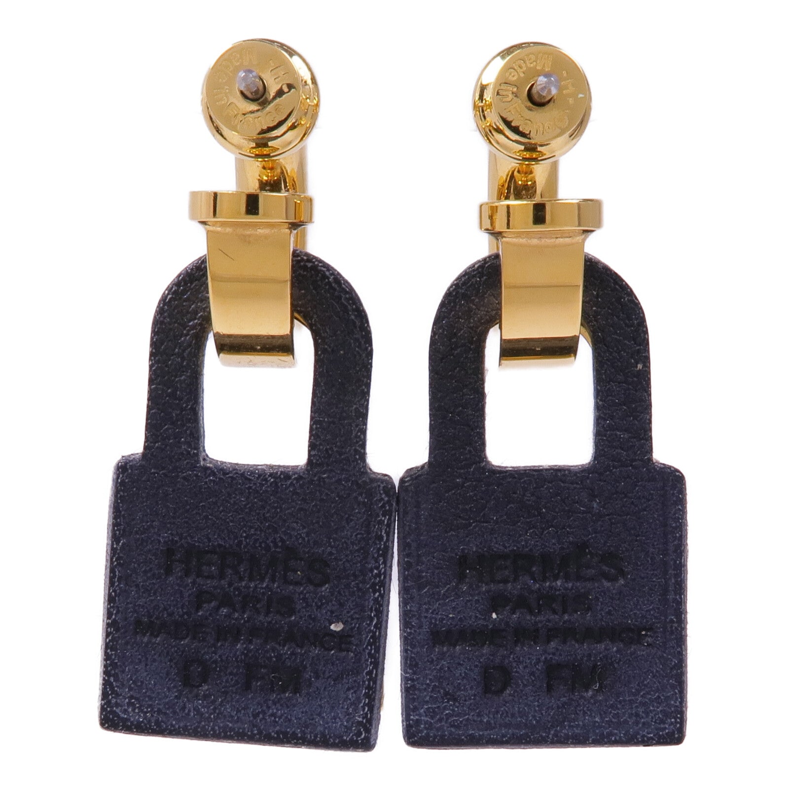 HERMES 金屬/皮革O'Kelly Earrings耳環