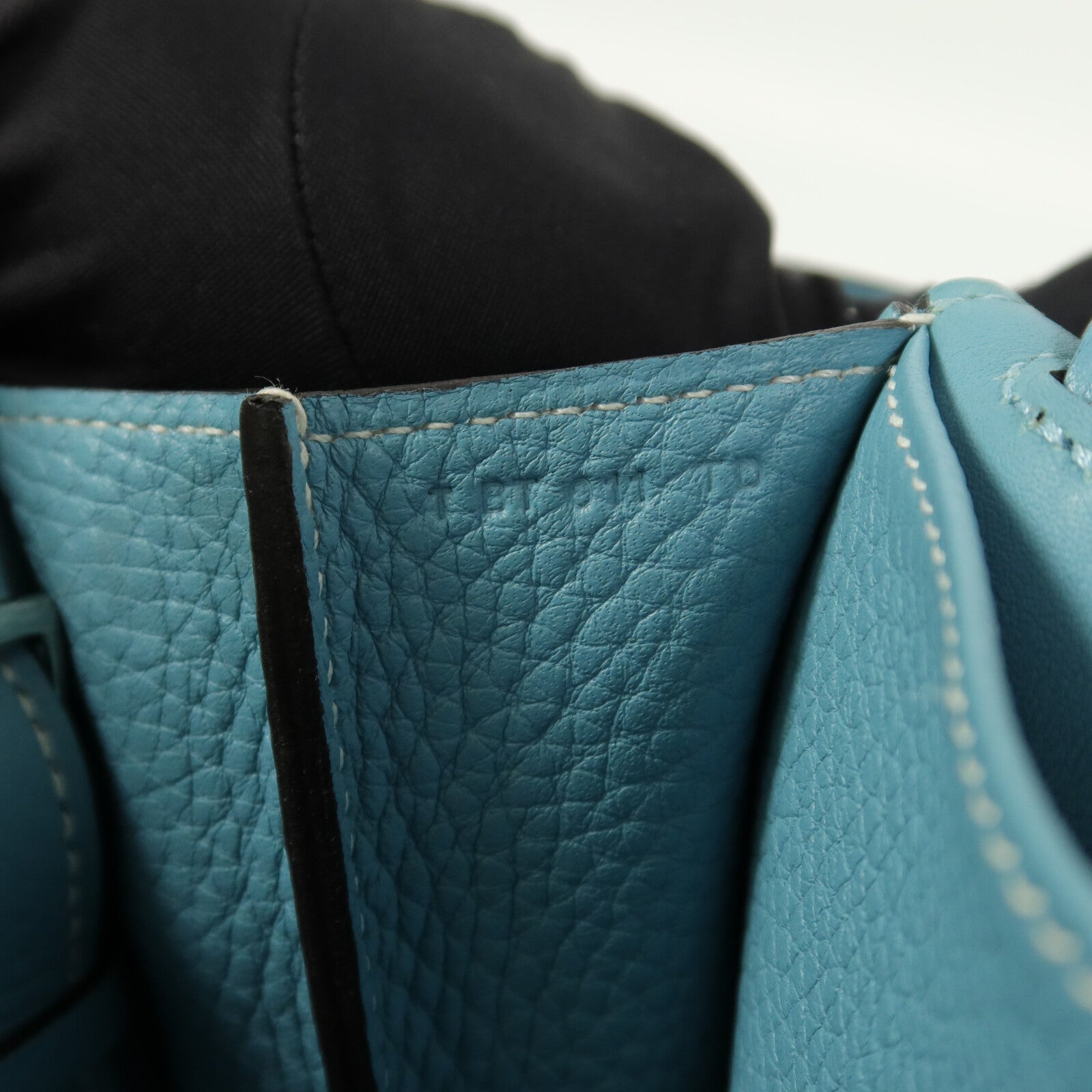 HERMES Clemence皮革Halzan 31手挽肩背兩用袋Blue Atoll