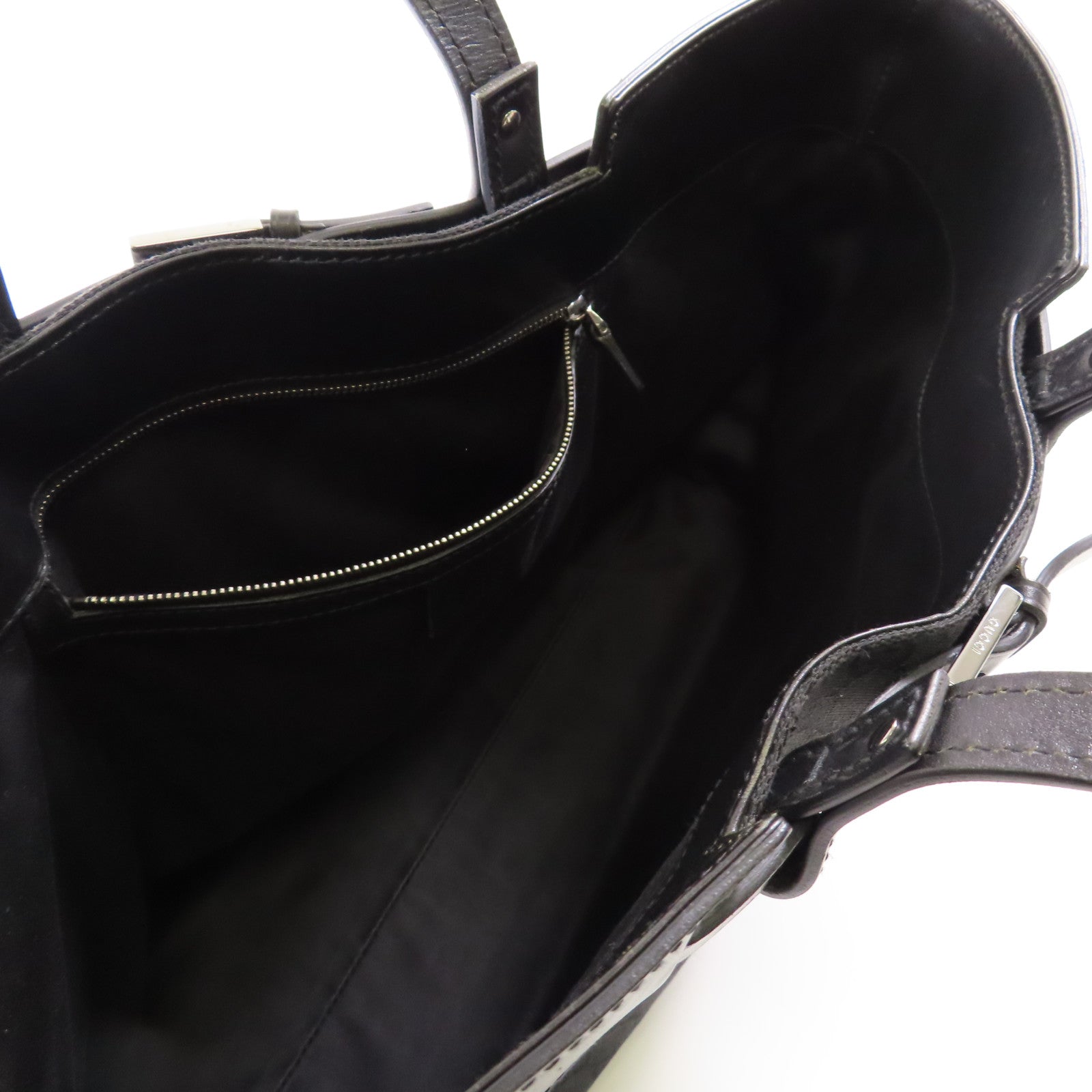 GUCCI 帆布Hand Bag銀扣手挽袋