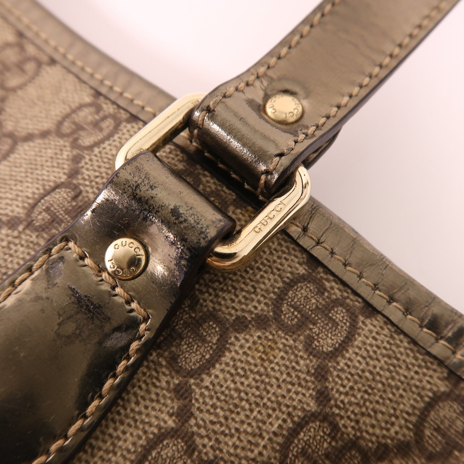 GUCCI GG SHW Tote Bag 189896 Coated Canvas Brown