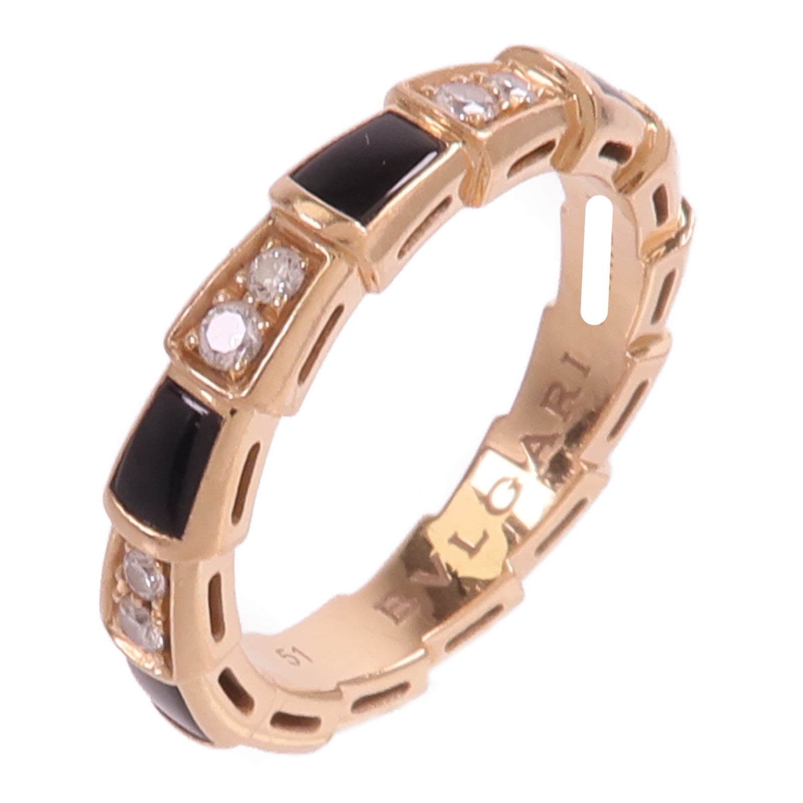 BVLGARI 18K玫瑰金Serpenti Viper Ring鑽石/戒指