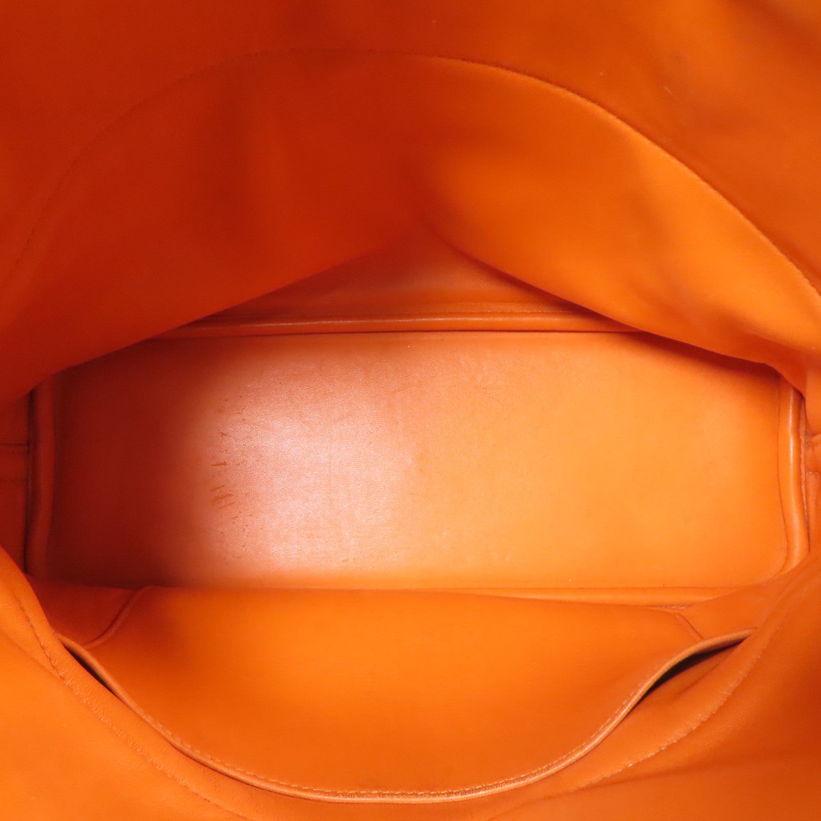 HERMES Clemence皮革Bolide 31銀扣手挽肩背兩用袋Orange
