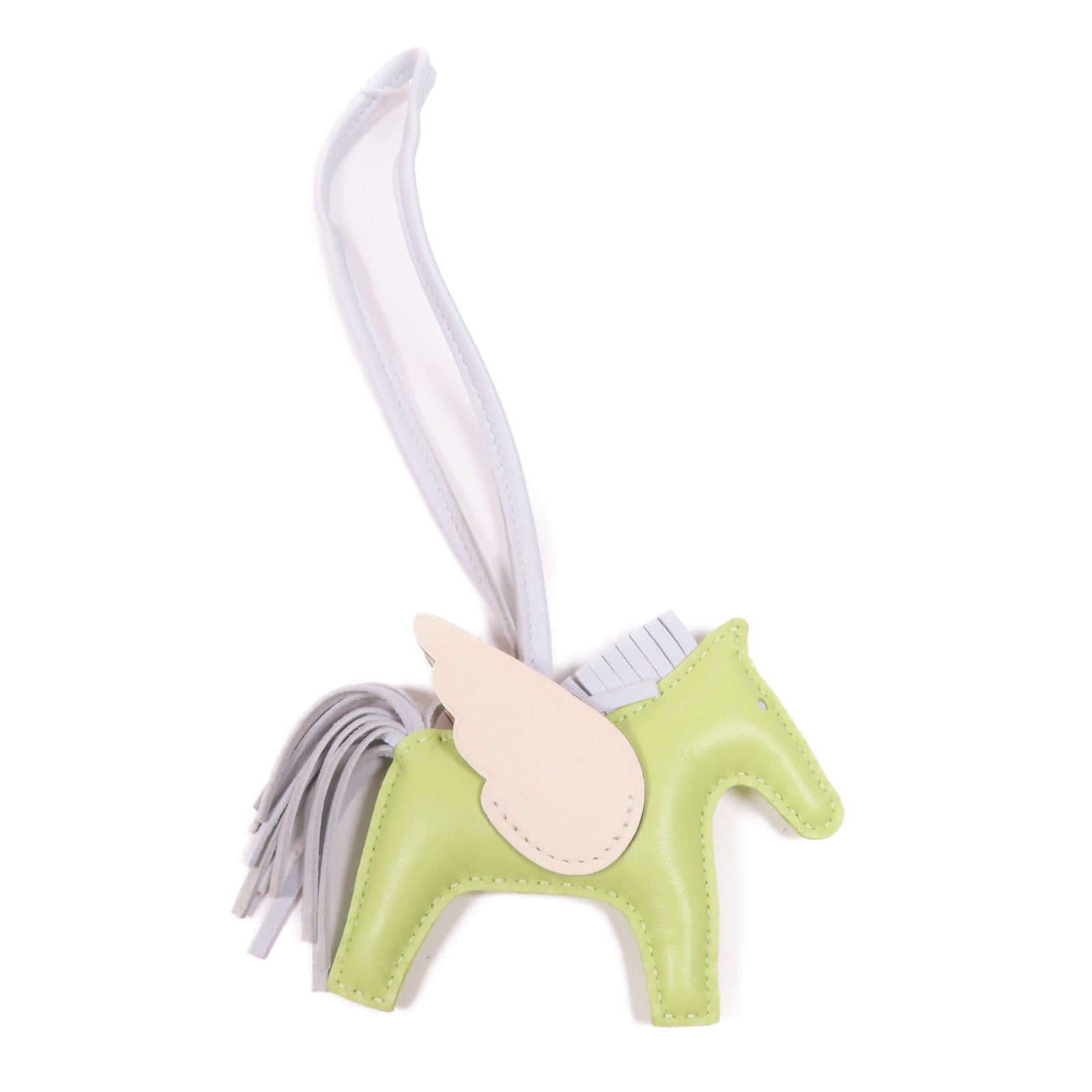 HERMES Milo/Swift皮革Rodeo Pegase PM掛飾3I Vert Criquet