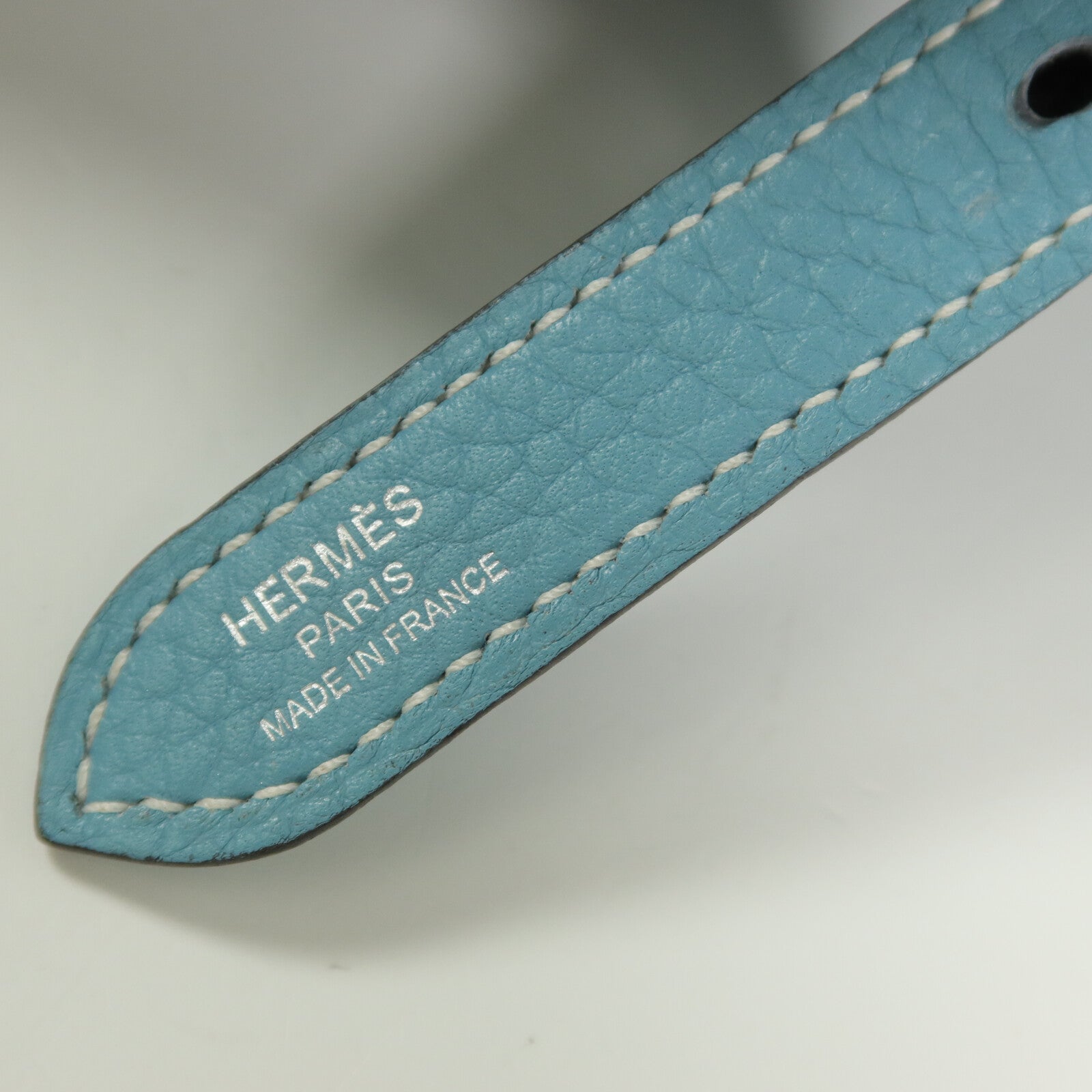 HERMES Clemence皮革Halzan 31手挽肩背兩用袋Blue Atoll