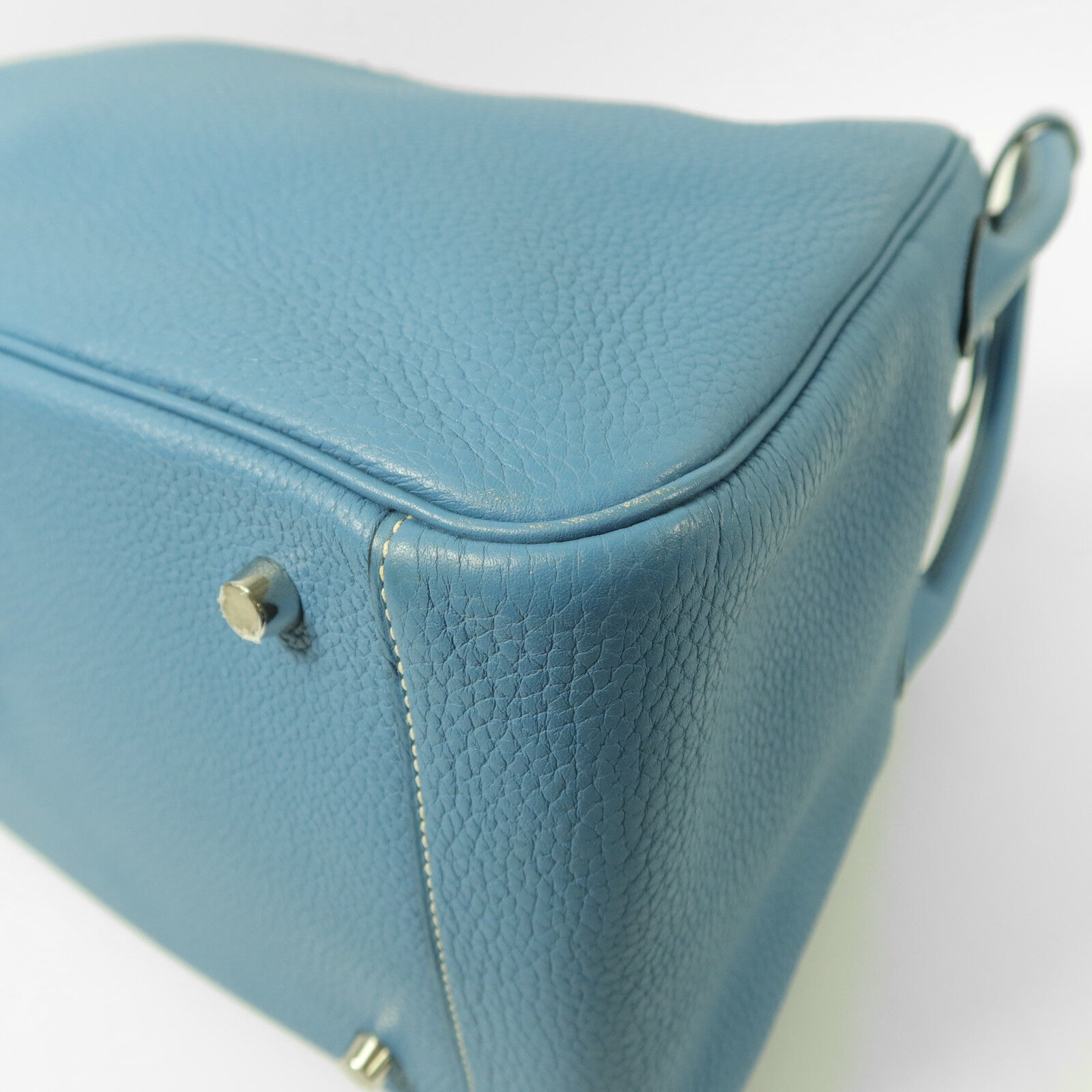 HERMES Clemence皮革Lindy 34手挽肩背兩用袋Blue Jeans