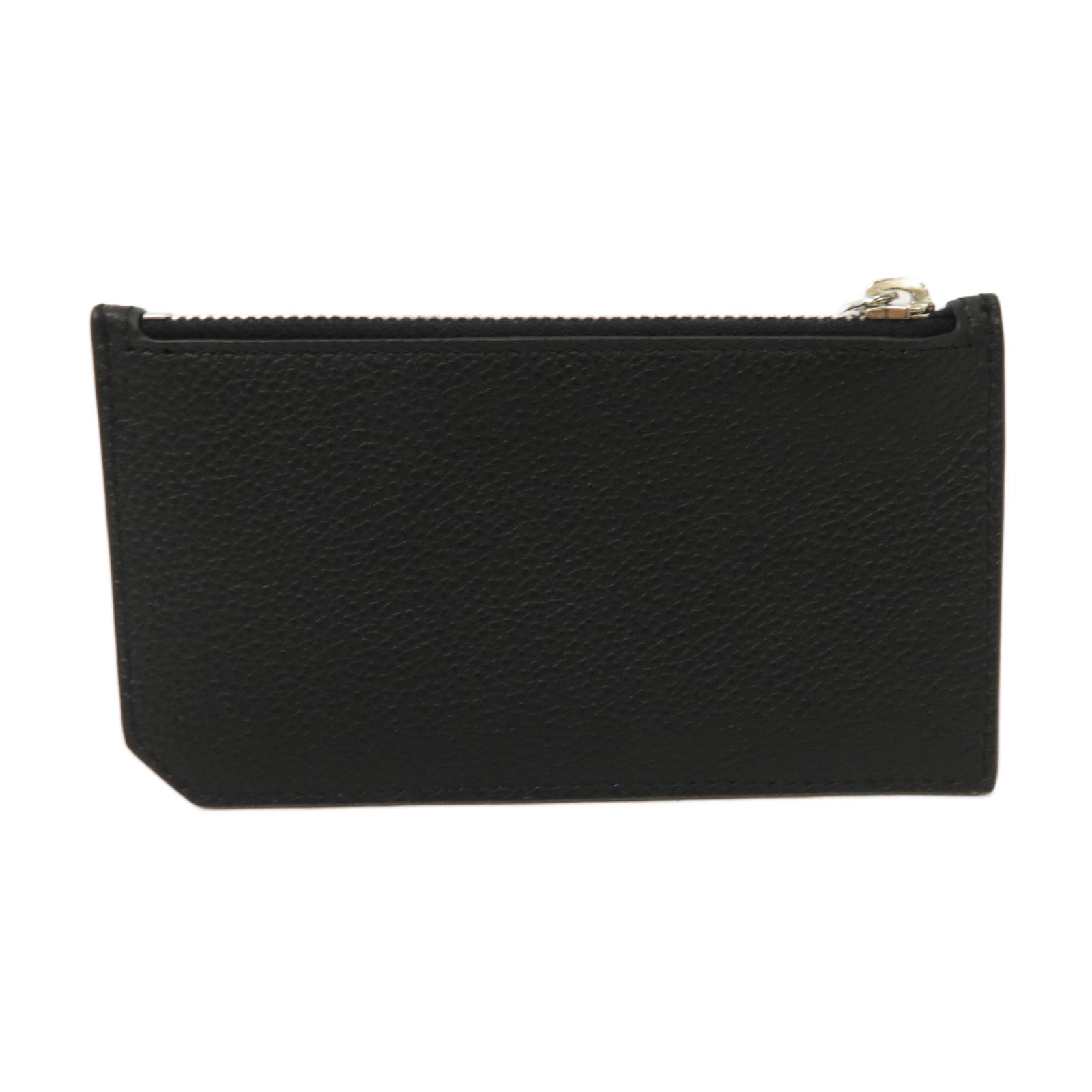 SAINT LAURENT 牛皮皮革Card Case銀扣卡片套黑色