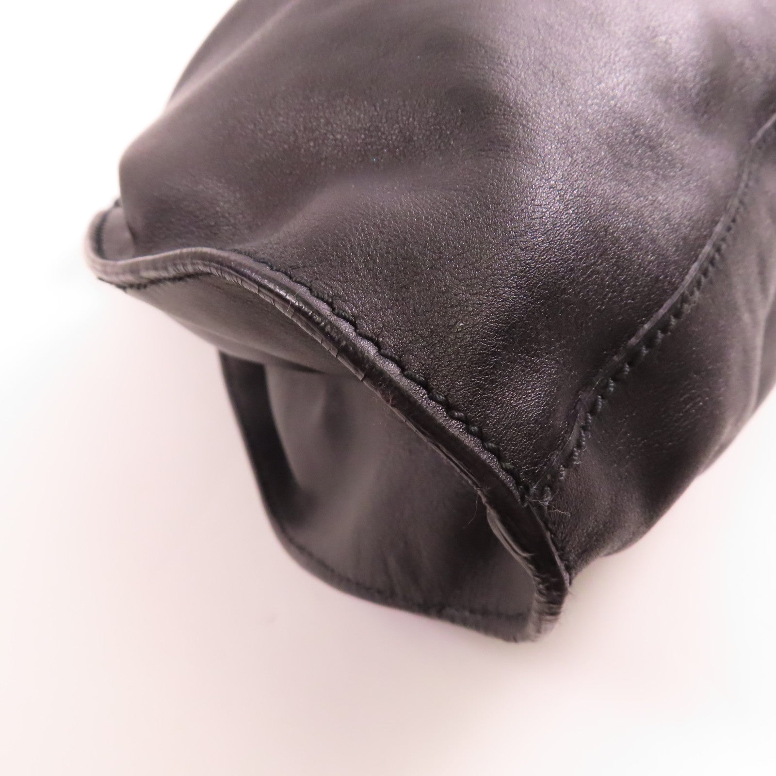 GUCCI GG SHW Hand Bag Calfskin Leather 76554 Black