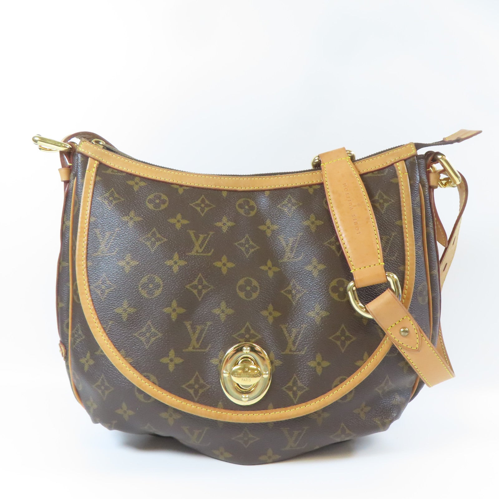 LOUIS VUITTON Monogram Tulum GM金扣肩背袋啡色
