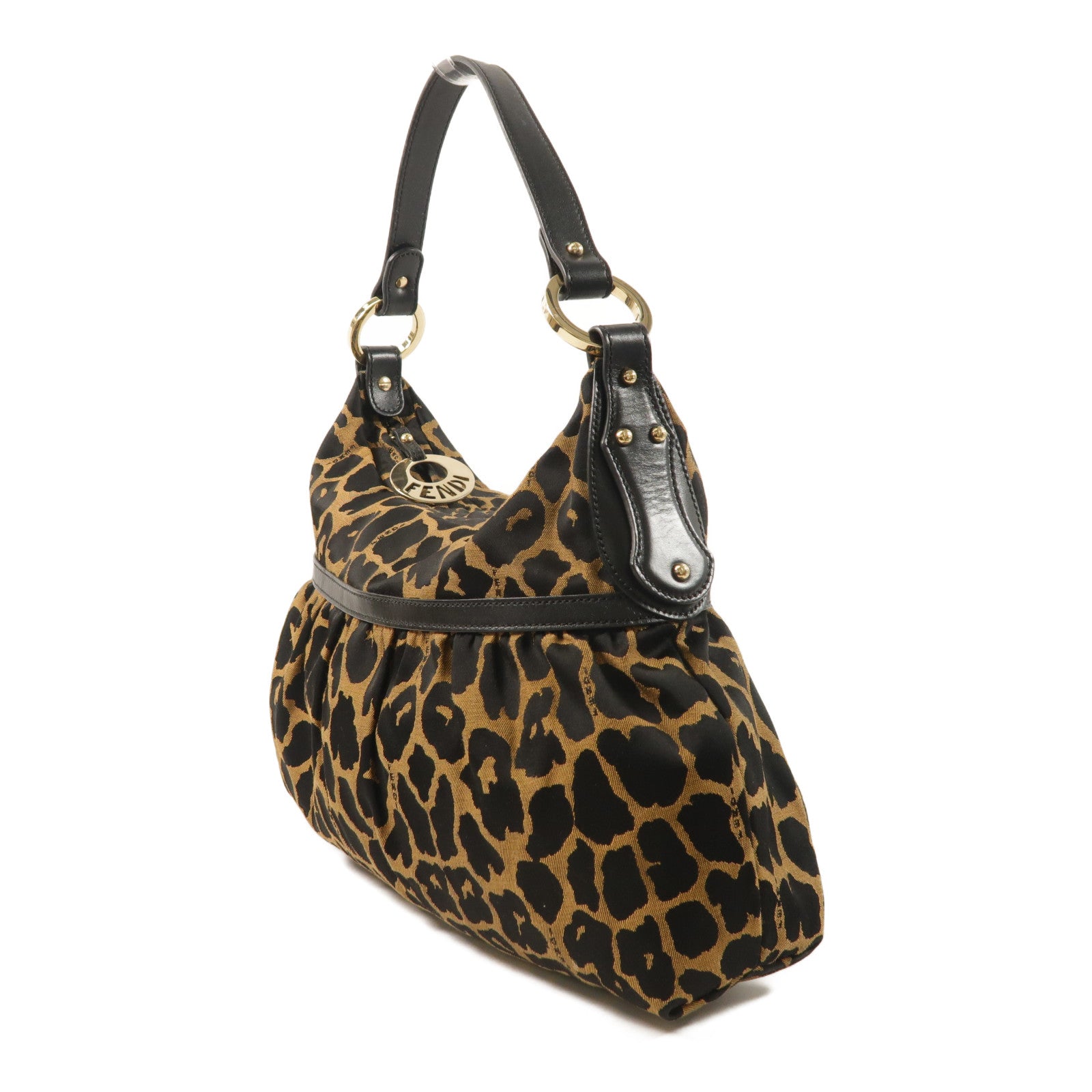 FENDI 帆布Shoulder Bag金扣肩背袋