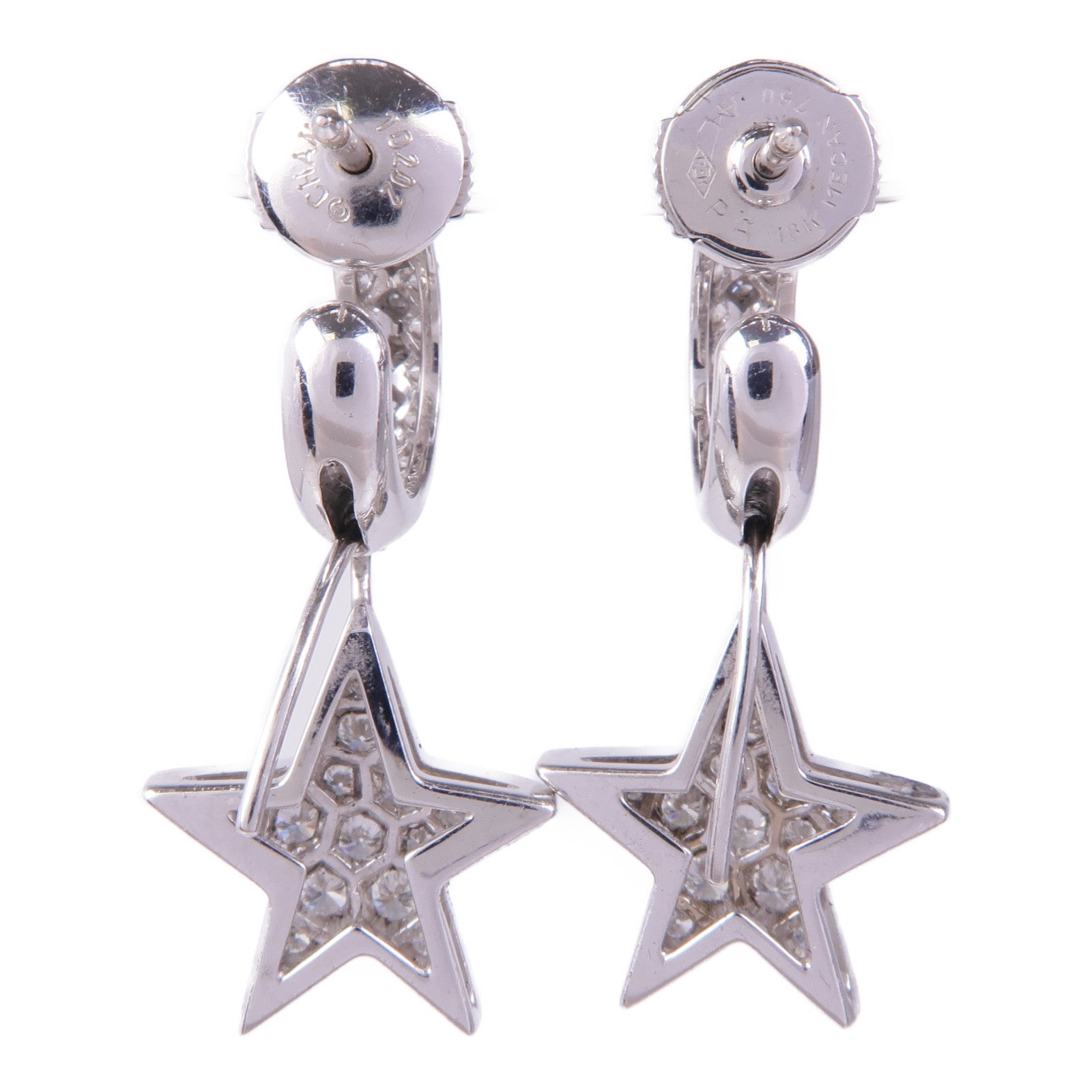 CHANEL 18K白金Etoile Mini-Hoops Diamond Earrings鑽石耳環