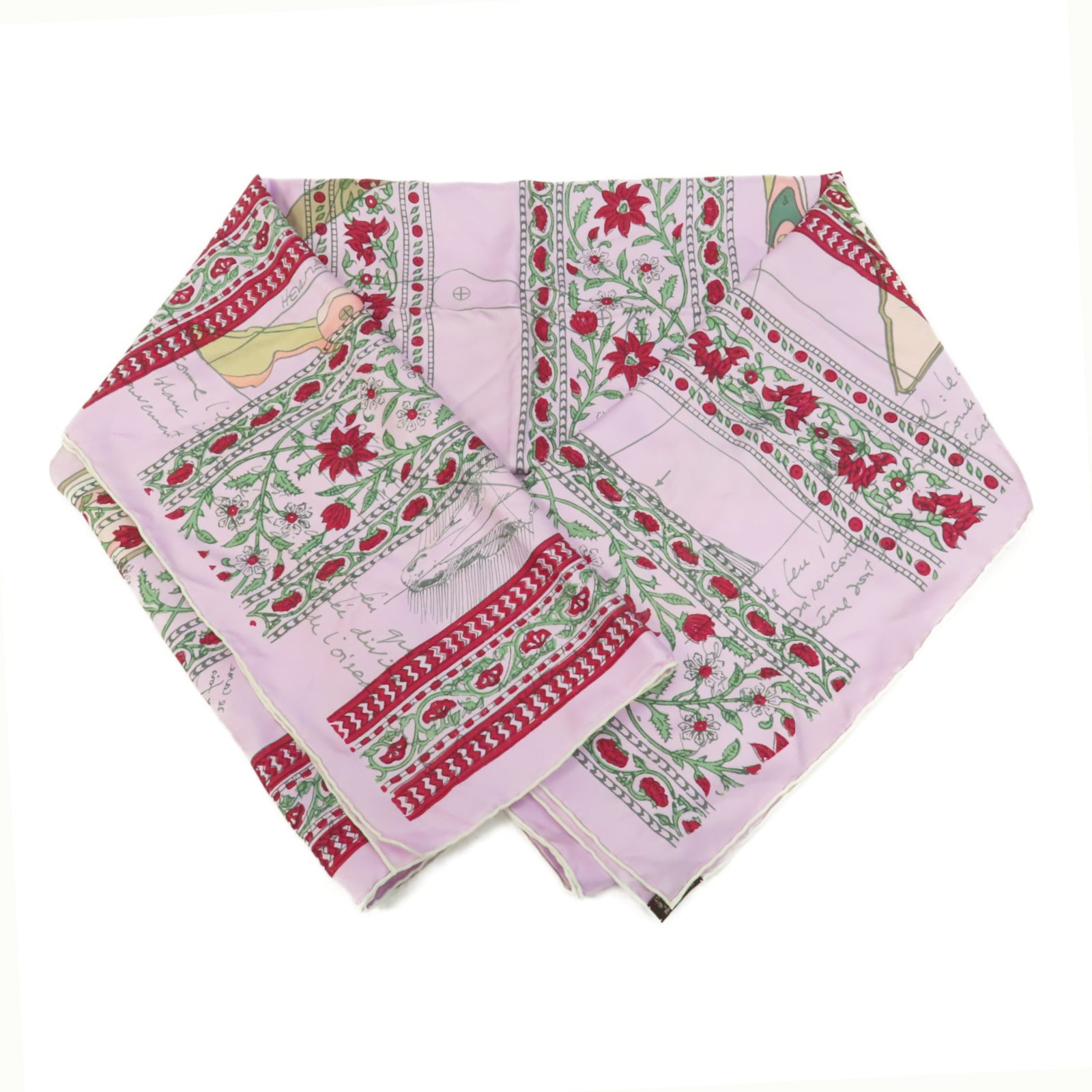 HERMES 絲質Scarf圍巾紫色
