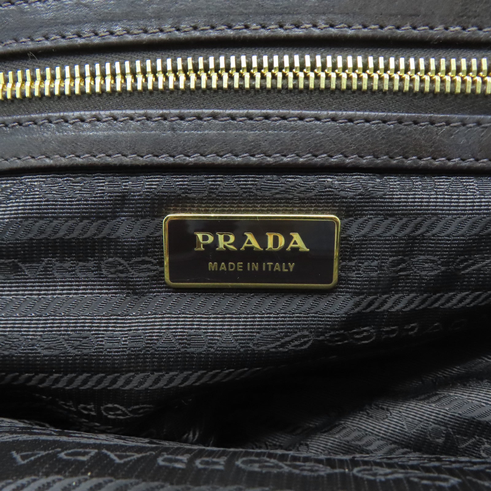 PRADA 【激減優惠】牛皮皮革Hand Bag金扣手挽袋啡色