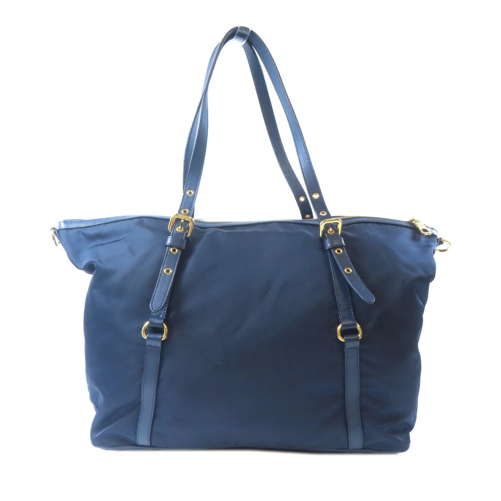 PRADA 尼龍Shoulder Bag金扣手挽肩背兩用袋深藍色