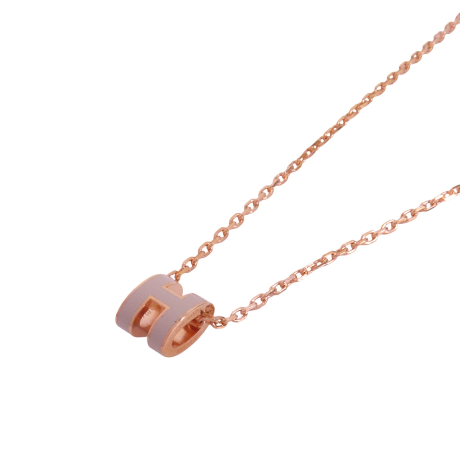 HERMES 金屬/琺瑯Pop H Mini Necklace金扣項鏈