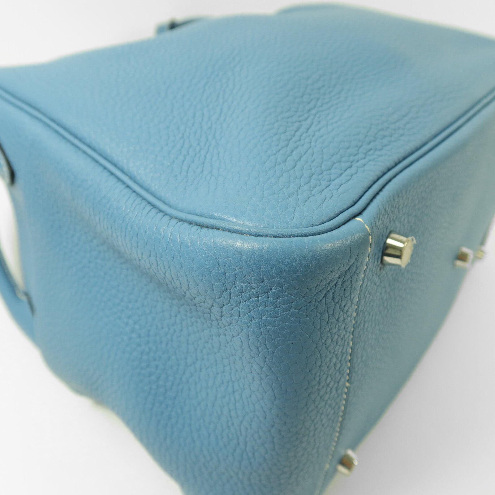 HERMES Clemence皮革Lindy 34手挽肩背兩用袋Blue Jeans