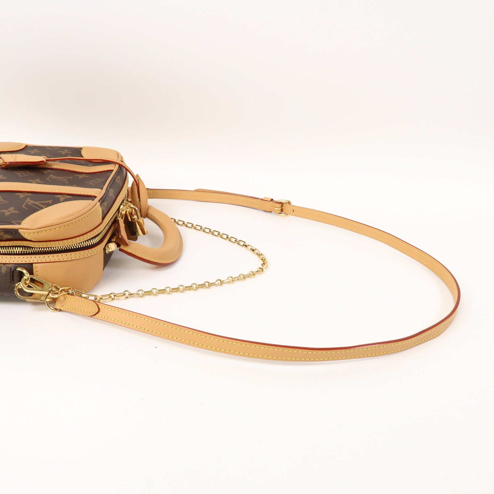 LOUIS VUITTON Monogram Valisette PM金扣手挽肩背兩用袋啡色