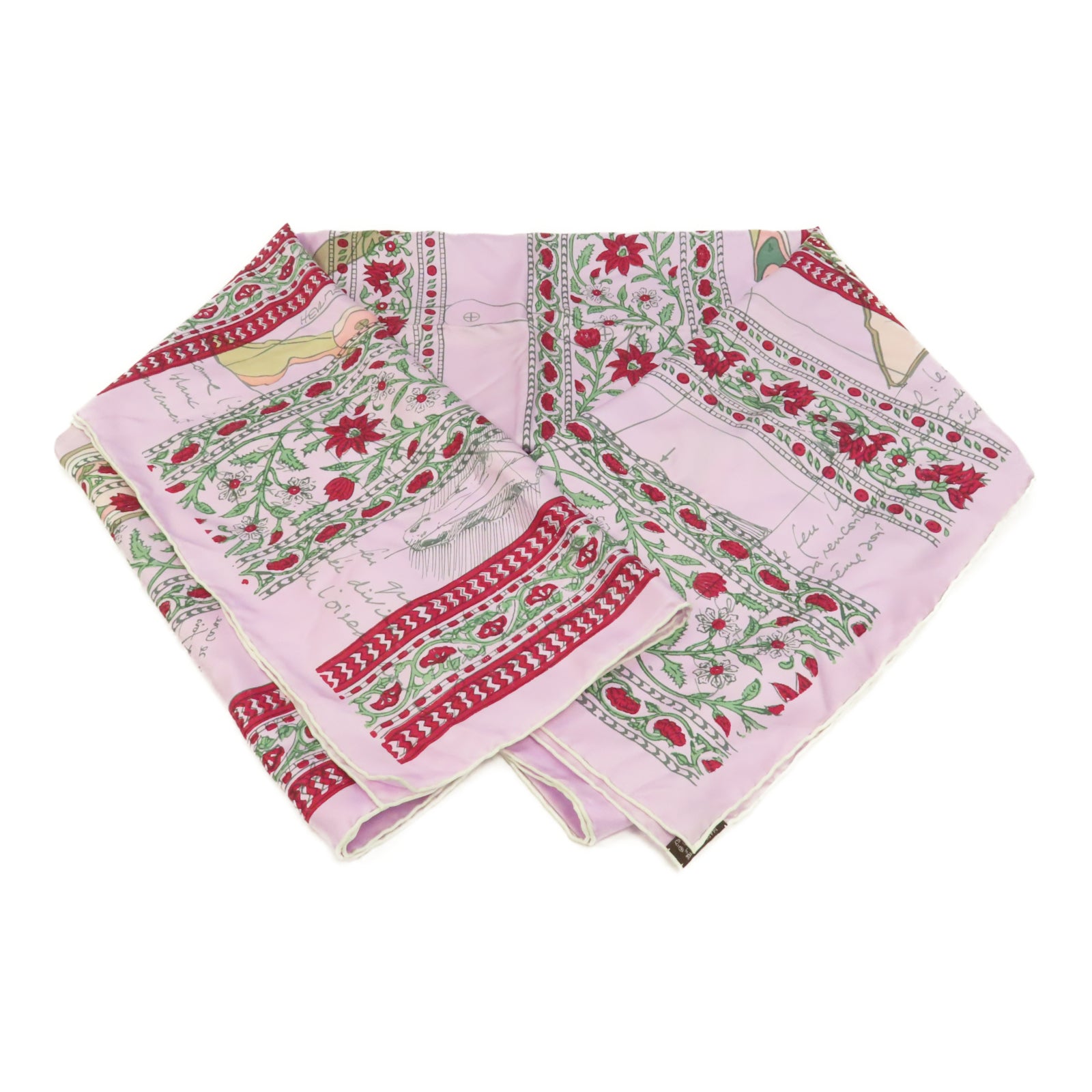 HERMES 羊絨/絲質Scarf圍巾米色