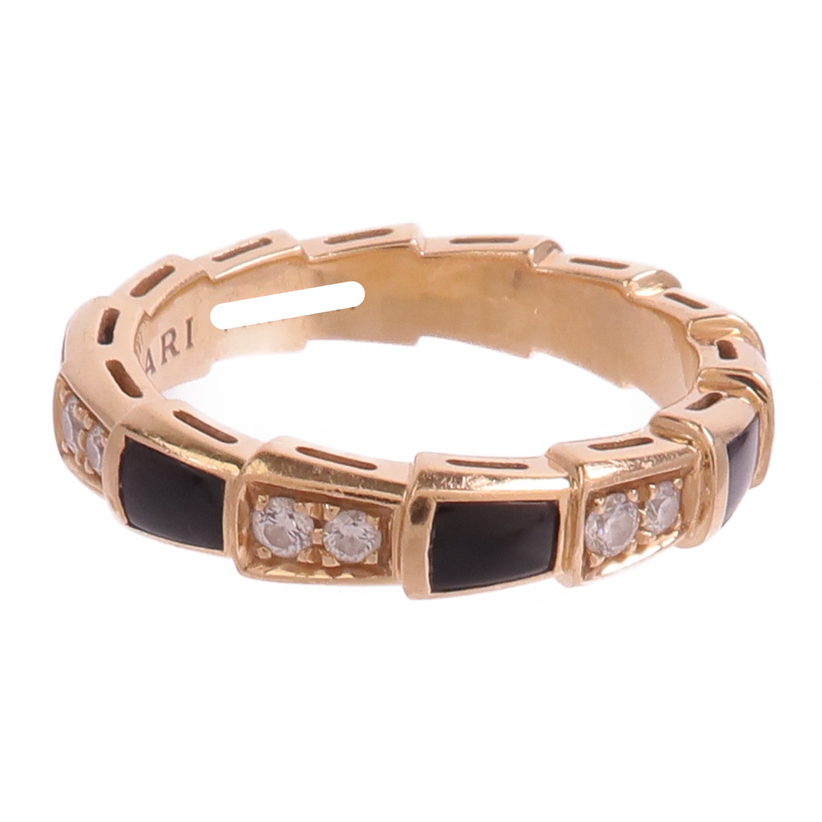 BVLGARI 18K玫瑰金Serpenti Viper Ring鑽石/戒指