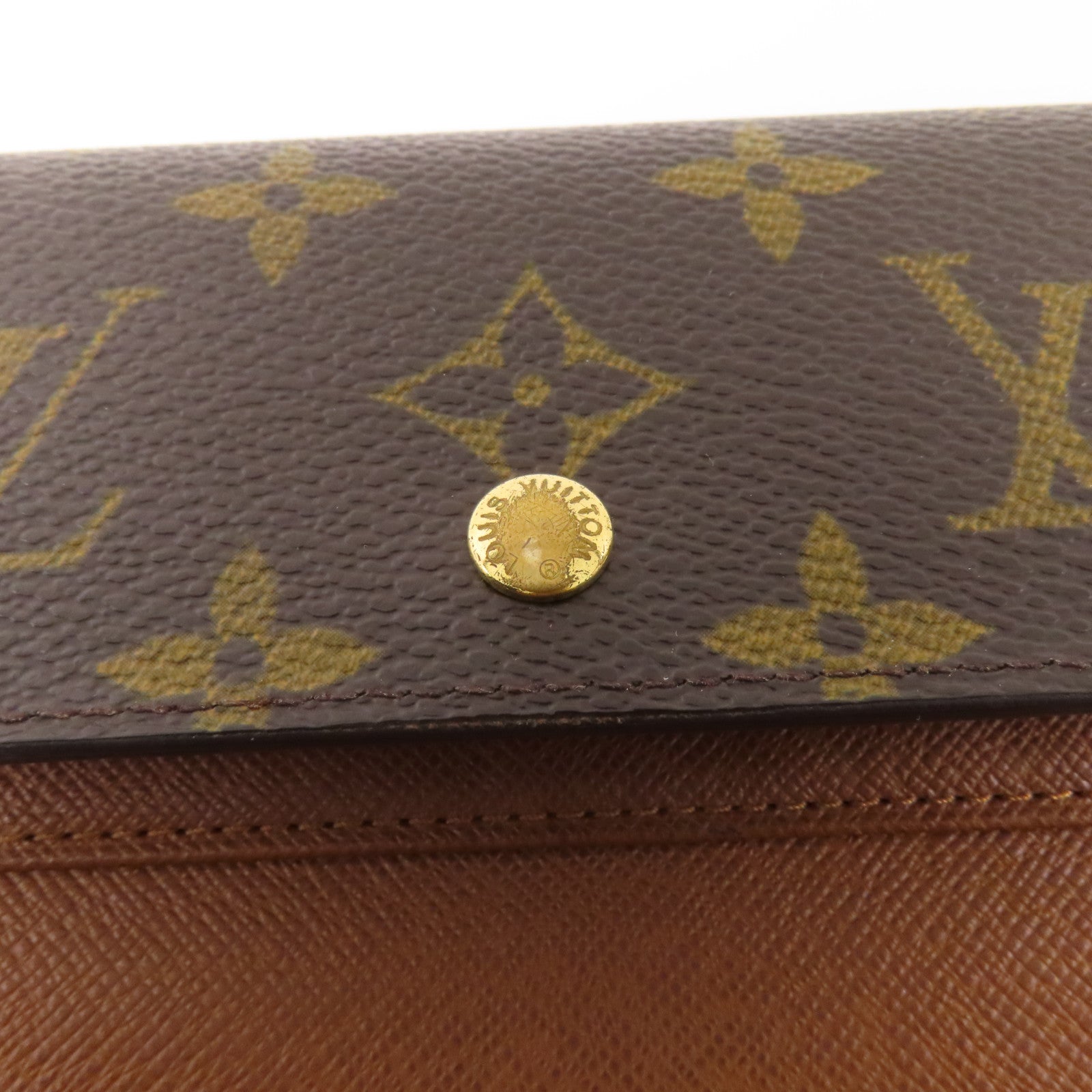 LOUIS VUITTON Monogram Porte Tresor Etui Papiers金扣錢包