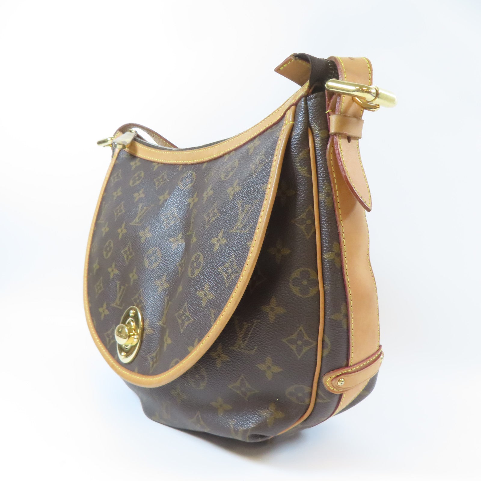 LOUIS VUITTON Monogram Tulum GM金扣肩背袋啡色