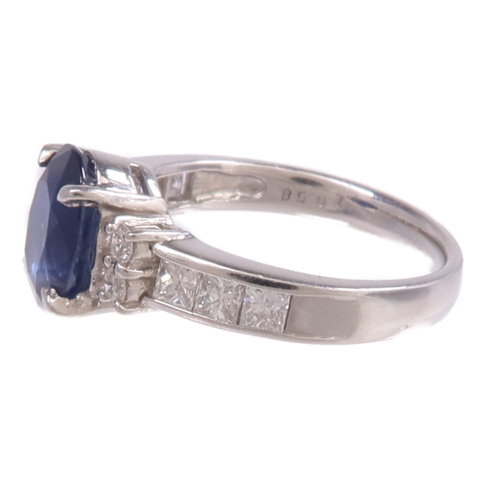 JEWELRY PT900鉑金Sapphire Diamond Ring藍寶石/鑽石戒指US#6.25