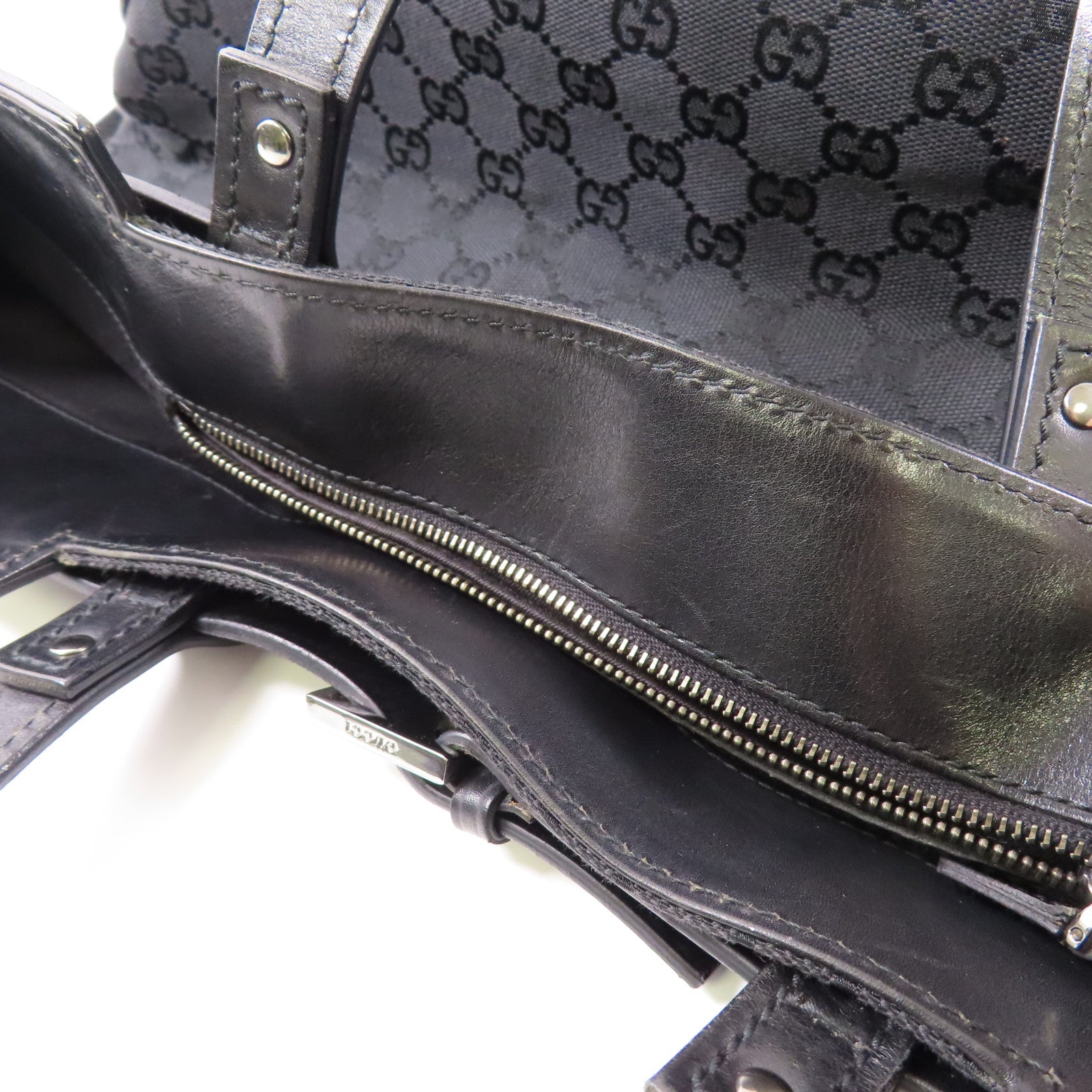 GUCCI 帆布Hand Bag銀扣手挽袋