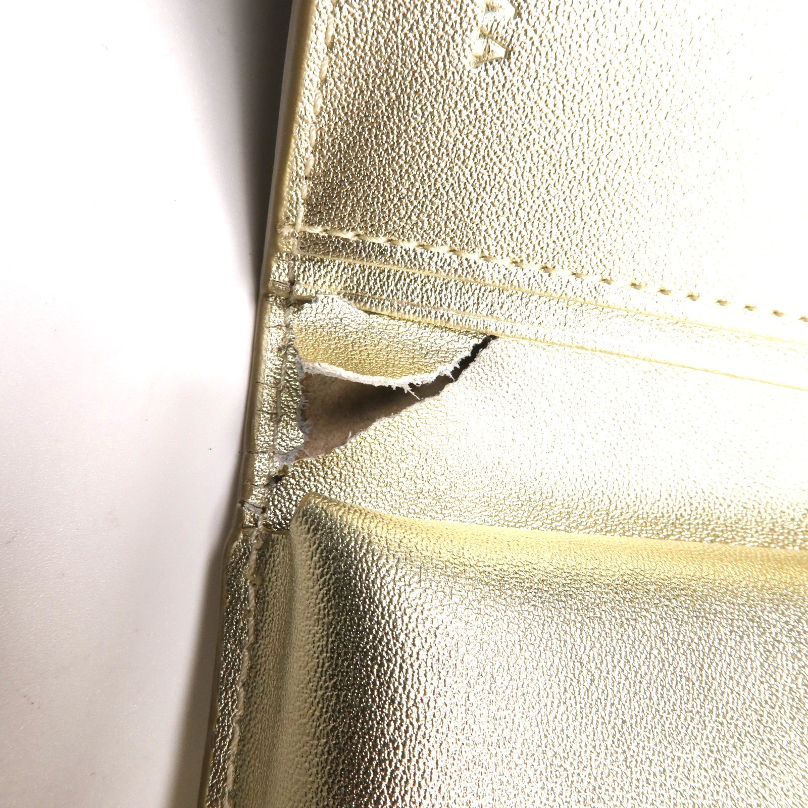 ANTEPRIMA GHW 2 Way Phone Holder Bag Calfskin Leather Gold