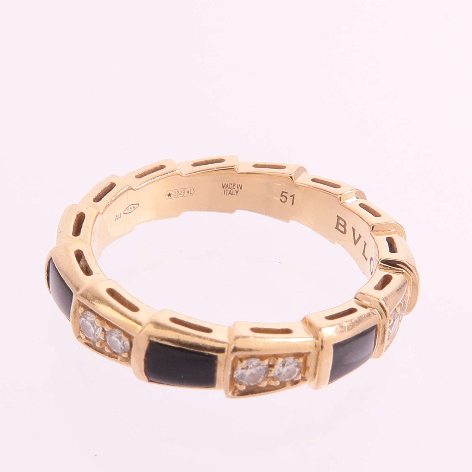 BVLGARI 18K玫瑰金Serpenti Viper Ring鑽石/戒指