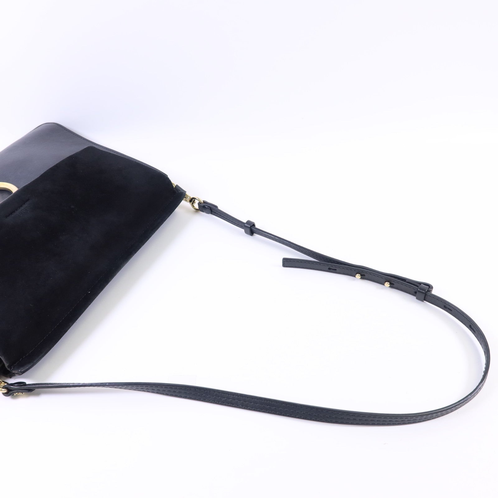 Chloe 牛皮皮革/麂皮皮革Faye金扣肩背袋