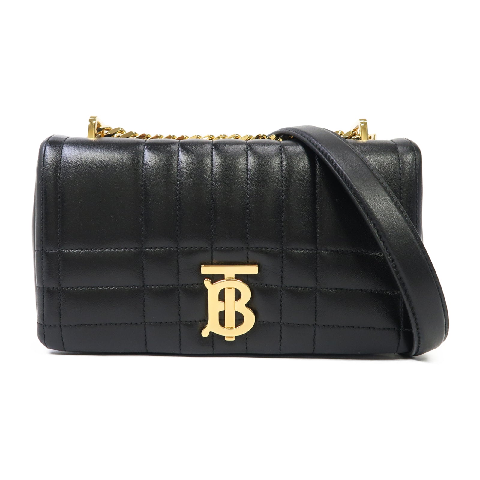 BURBERRY 羊皮皮革Small Lola Bag金扣鏈帶肩背袋黑色