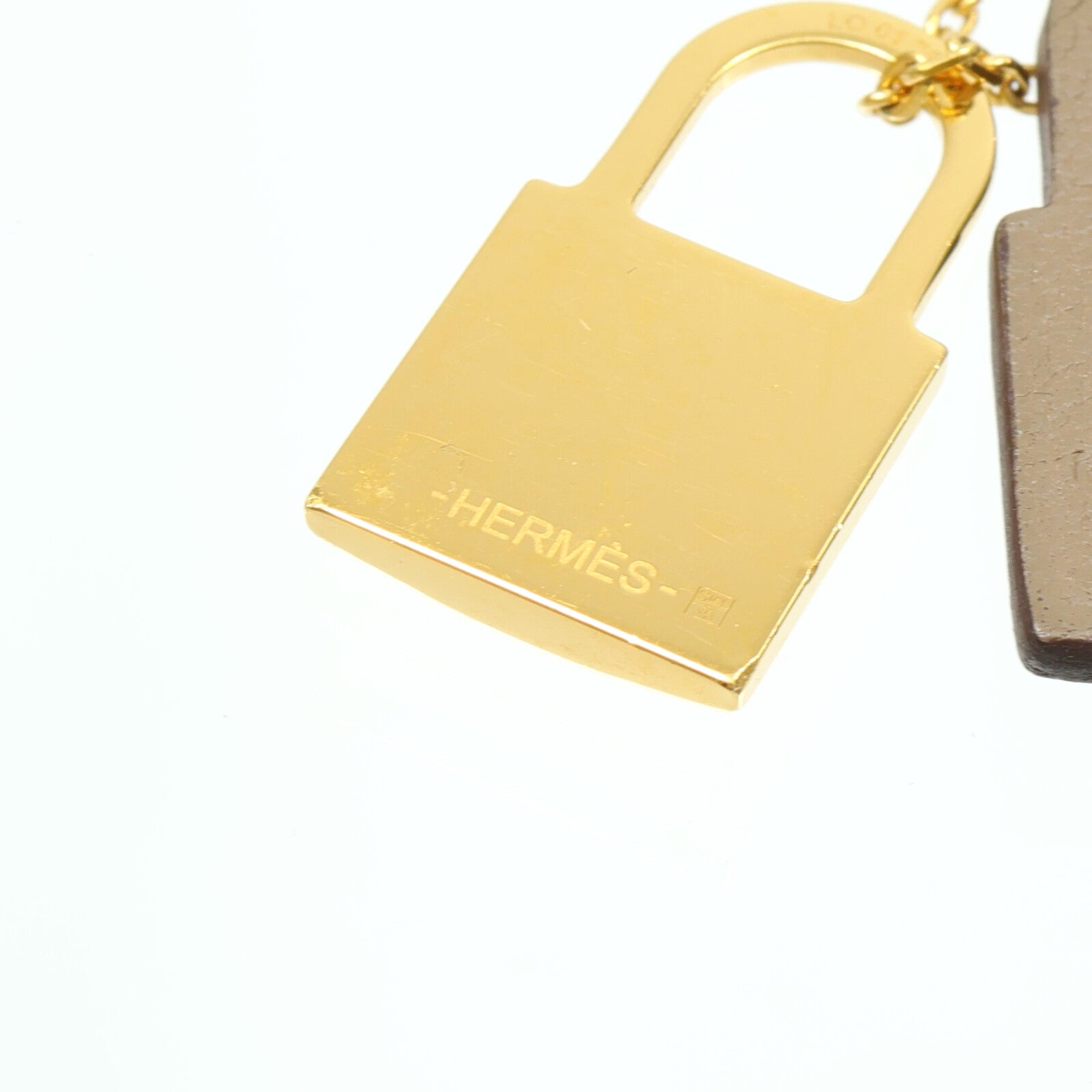 HERMES Swift皮革/金屬O'Kelly Necklace項鍊Etoupe