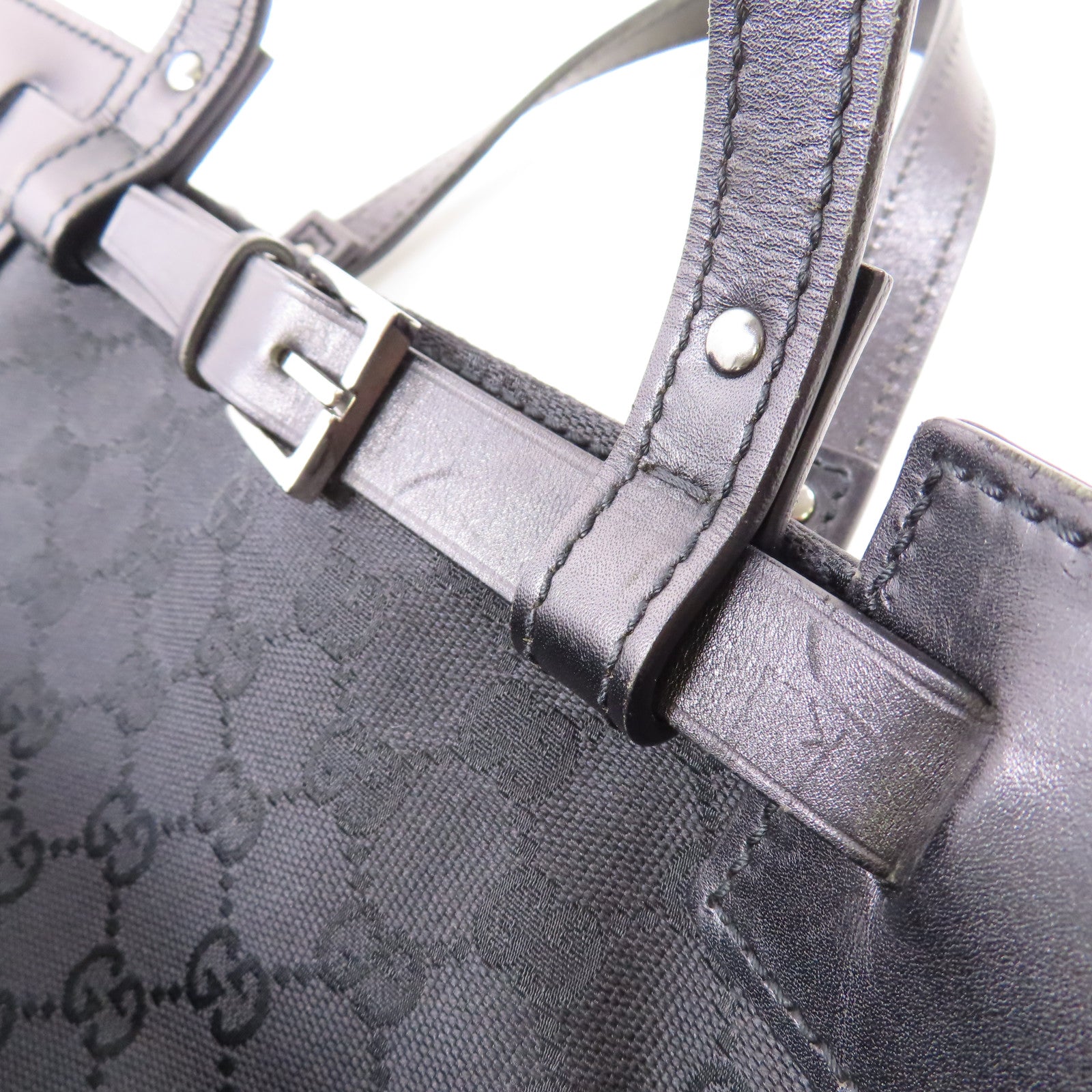 GUCCI 帆布Hand Bag銀扣手挽袋