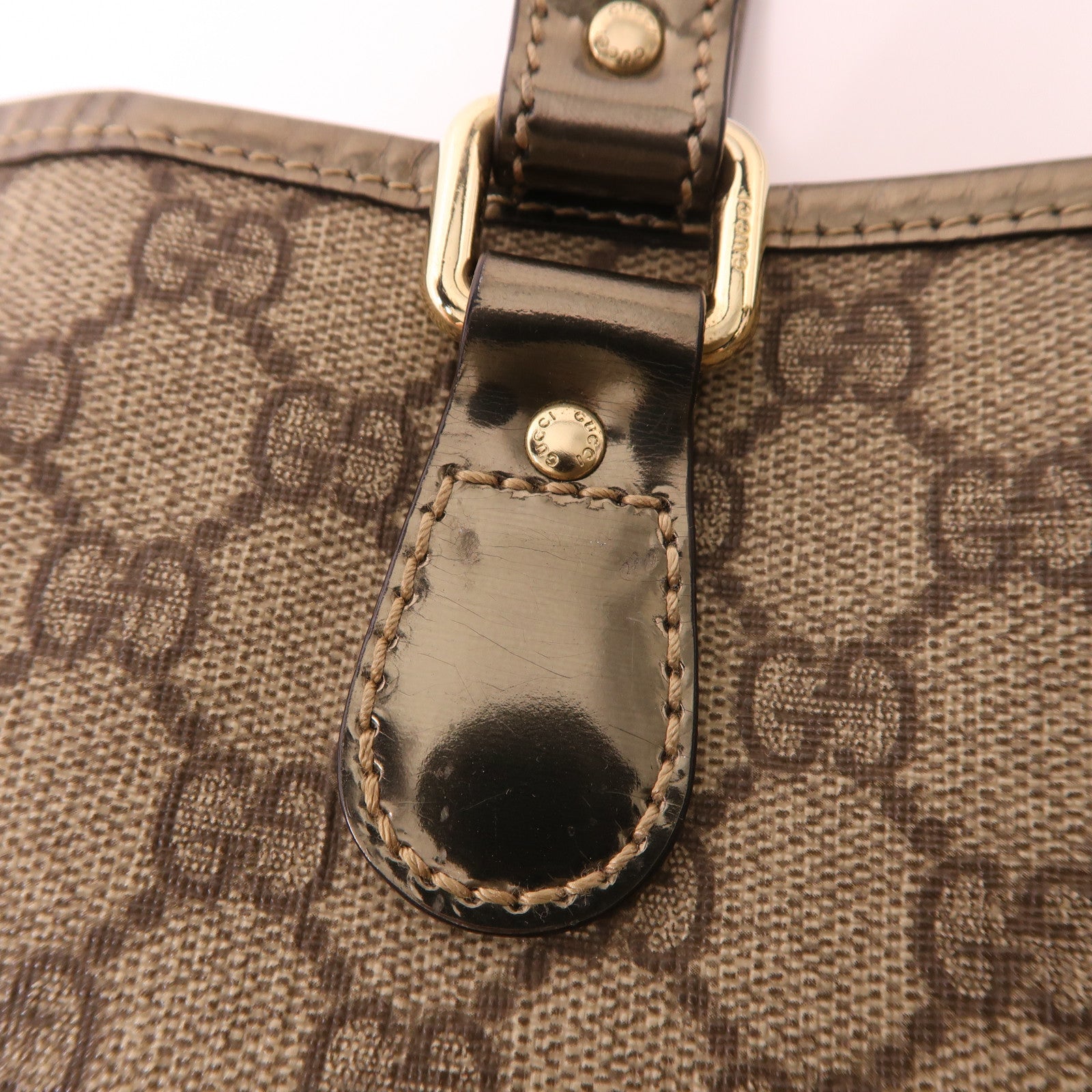 GUCCI GG SHW Tote Bag 189896 Coated Canvas Brown