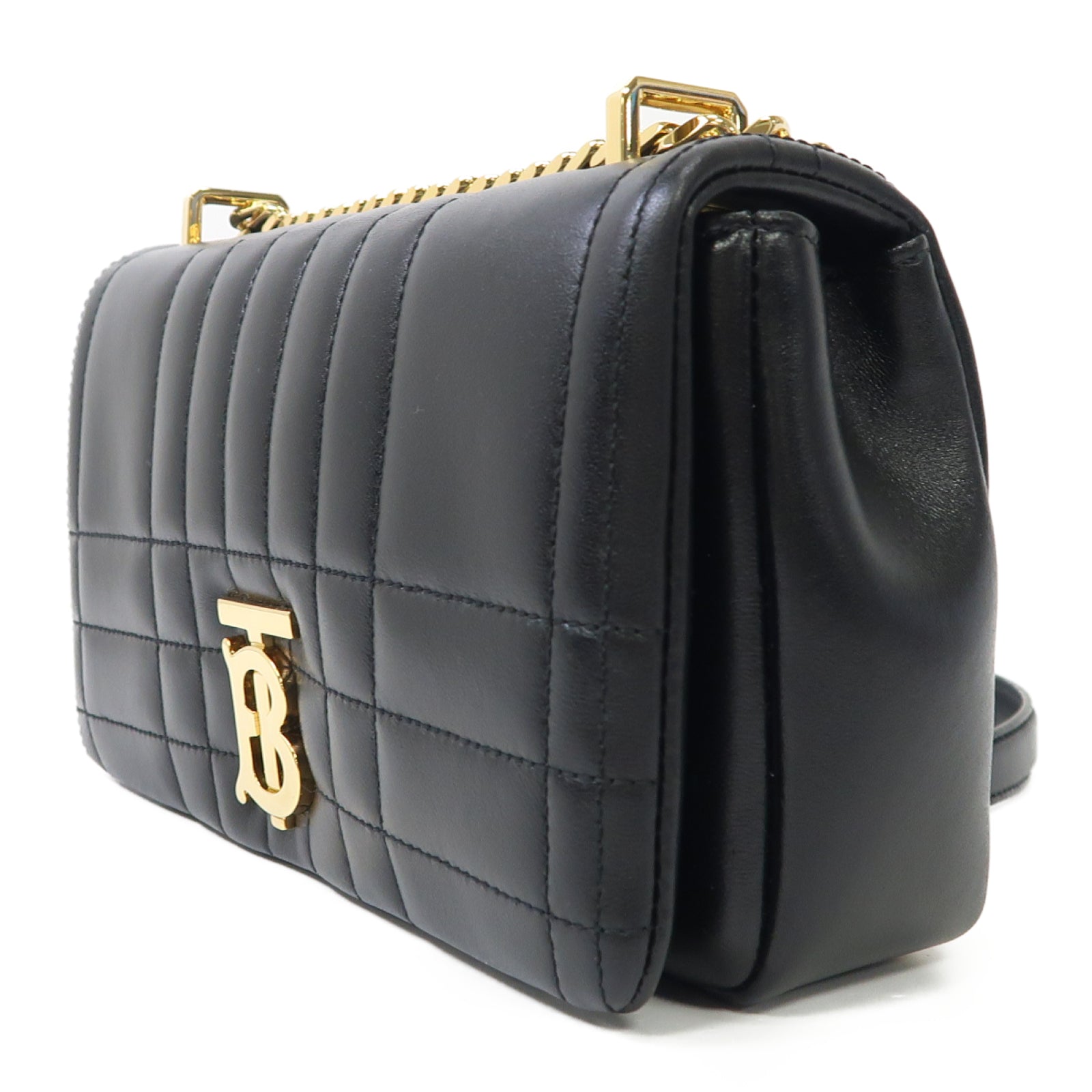 BURBERRY 羊皮皮革Small Lola Bag金扣鏈帶肩背袋黑色