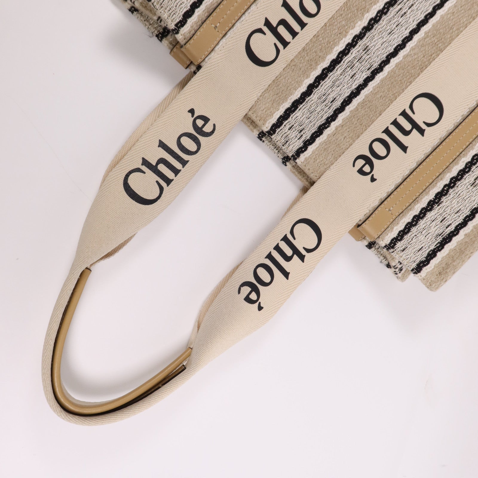 Chloe 帆布Woody Medium Tote手挽袋