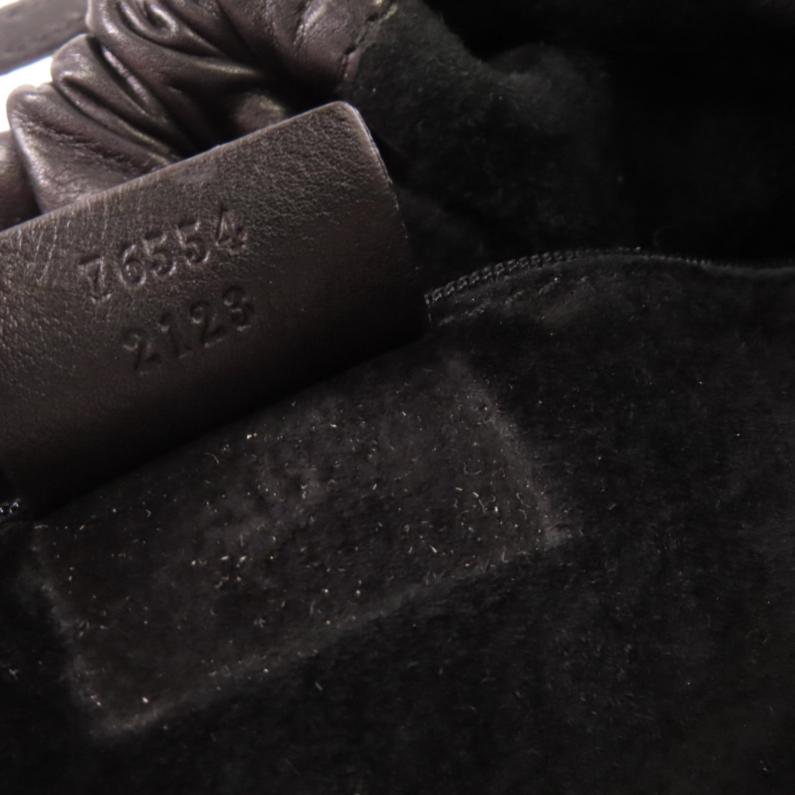 GUCCI GG SHW Hand Bag Calfskin Leather 76554 Black