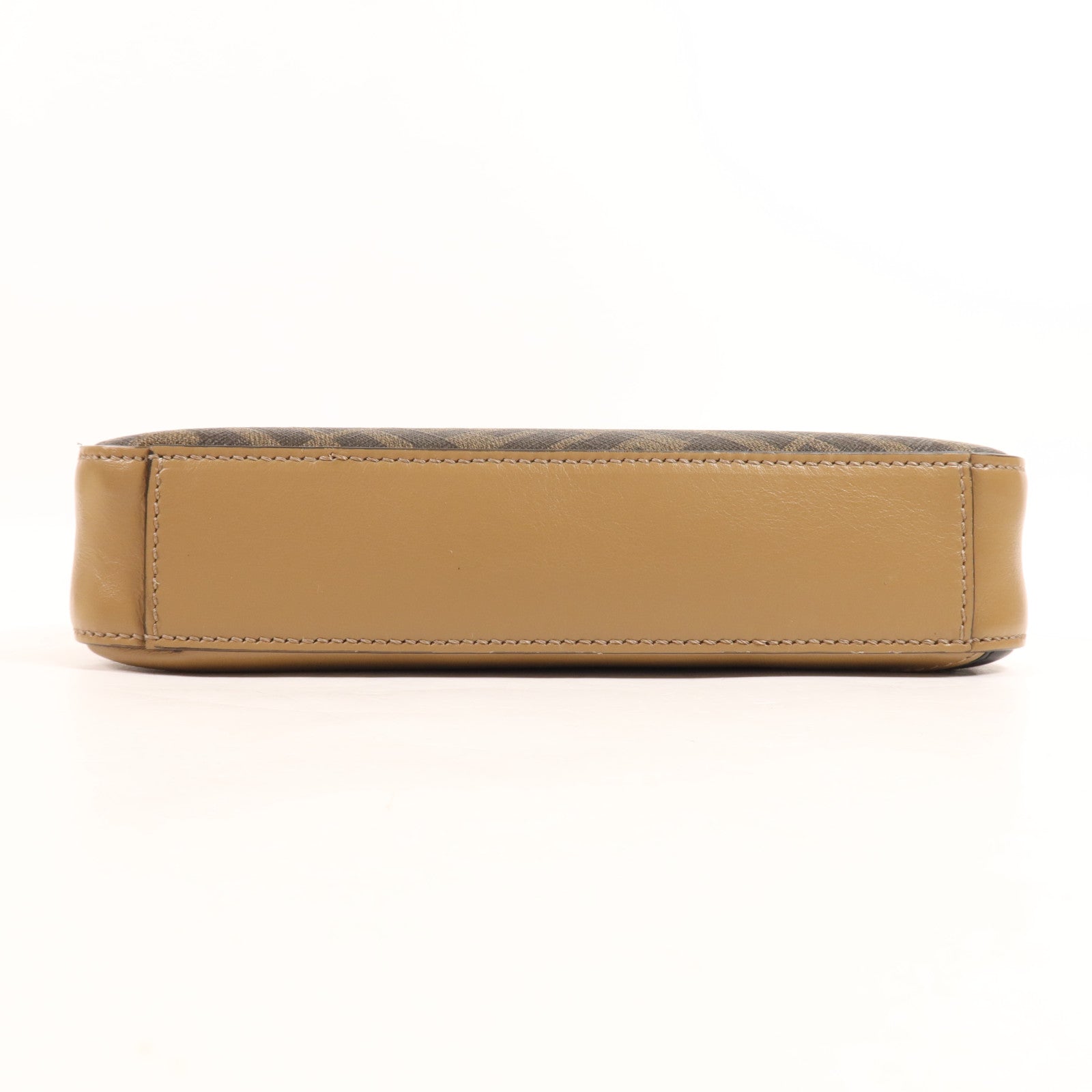 FENDI 塗層帆布/牛皮皮革Shoulder Bag銀扣肩背袋