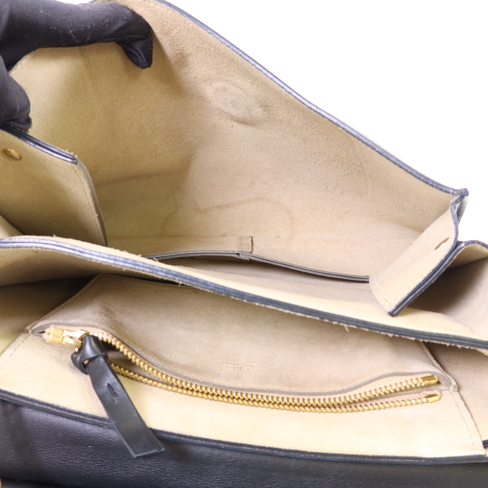 Chloe 牛皮皮革/麂皮皮革Faye金扣肩背袋