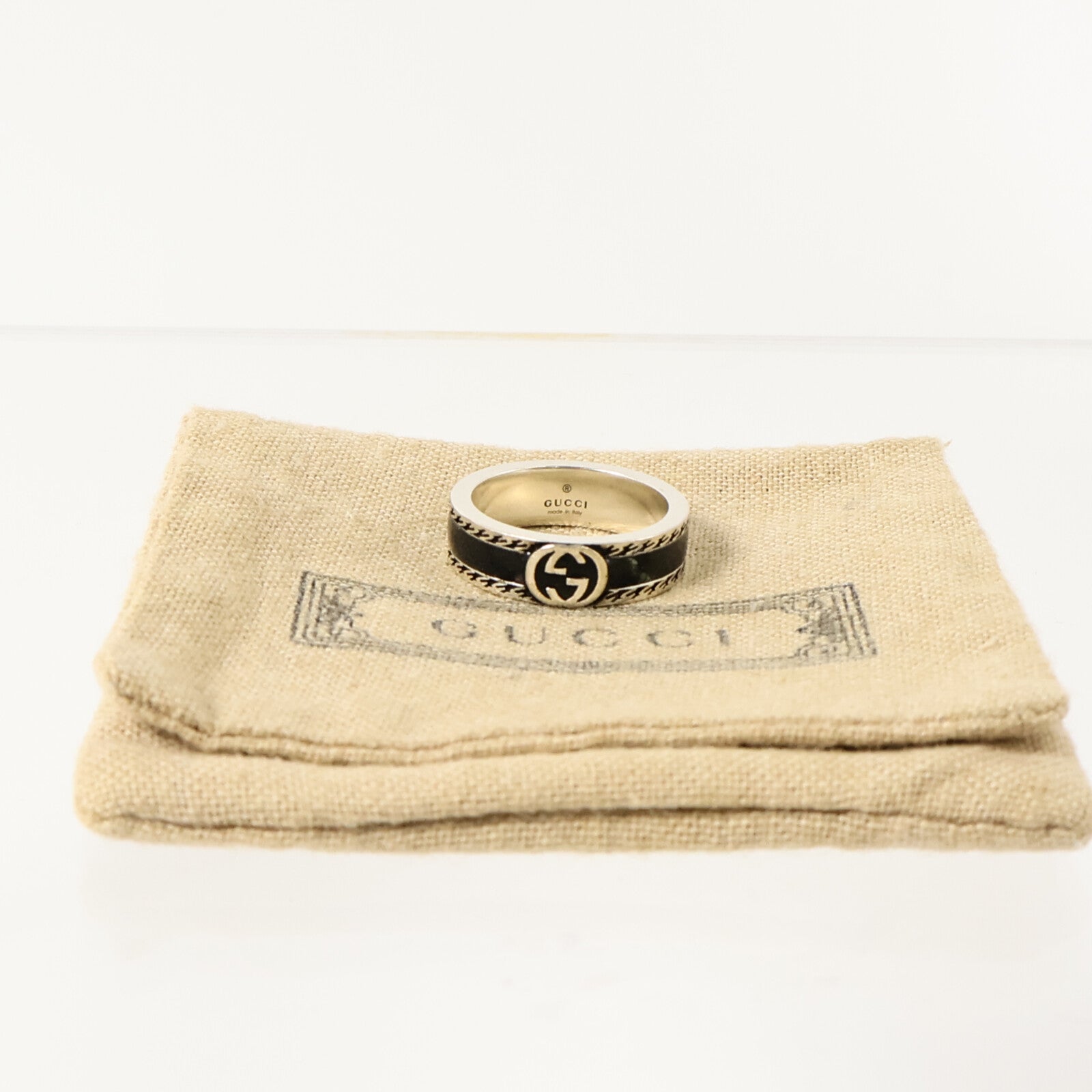 GUCCI 925純銀Interlocking G Ring戒指