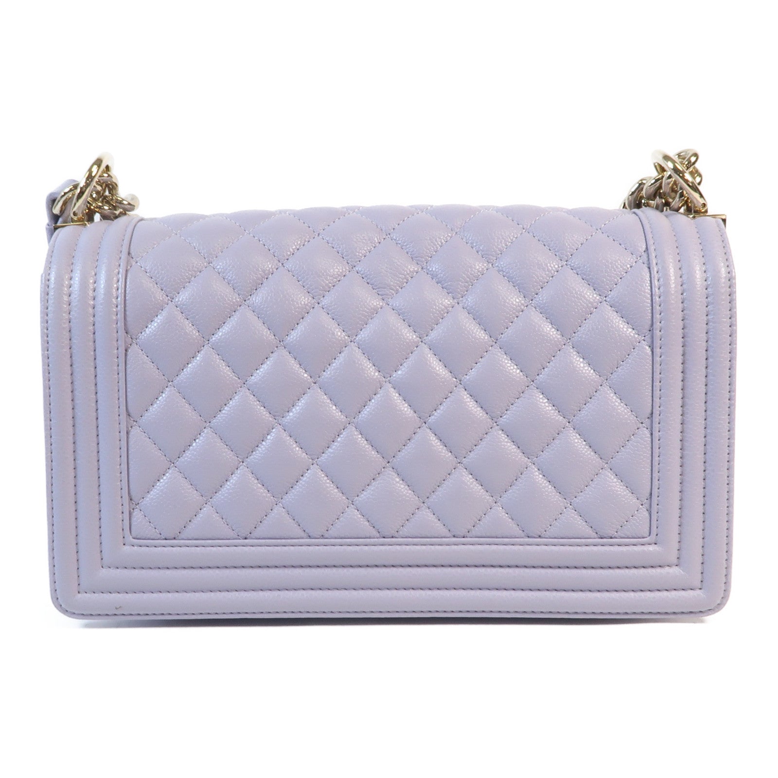 CHANEL 牛皮皮革Boy 25金扣鏈帶肩背袋