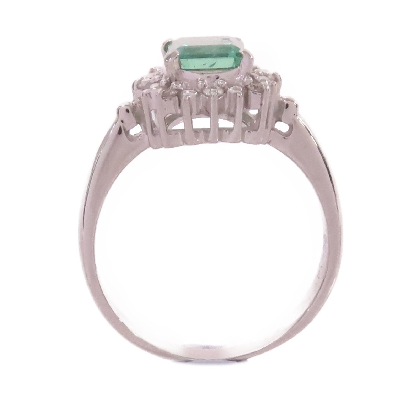 JEWELRY **【激減優惠】PT900鉑金/1.05ct綠寶石/0.12ct鑽石Emerald Ring戒指#6.75