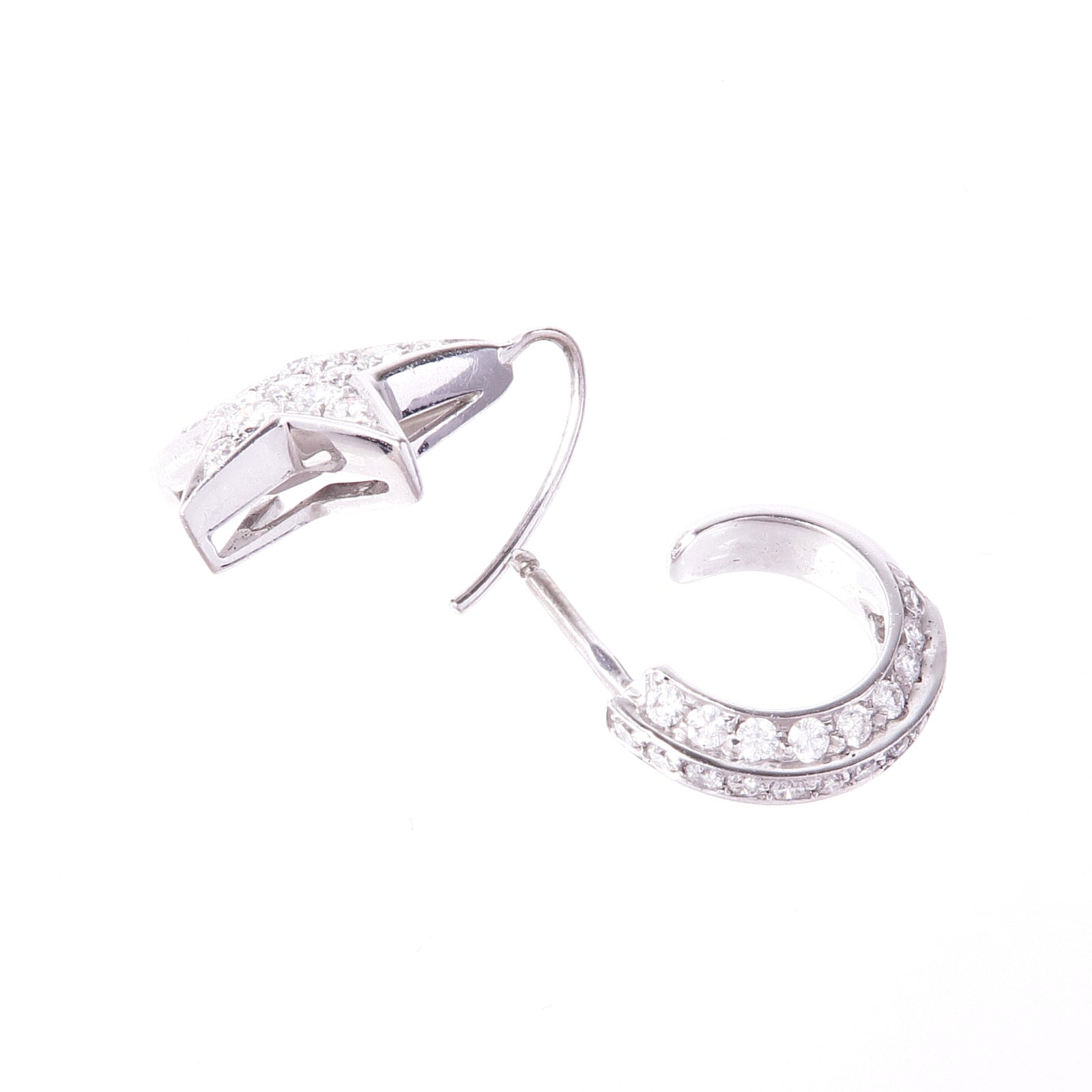 CHANEL 18K白金Etoile Mini-Hoops Diamond Earrings鑽石耳環