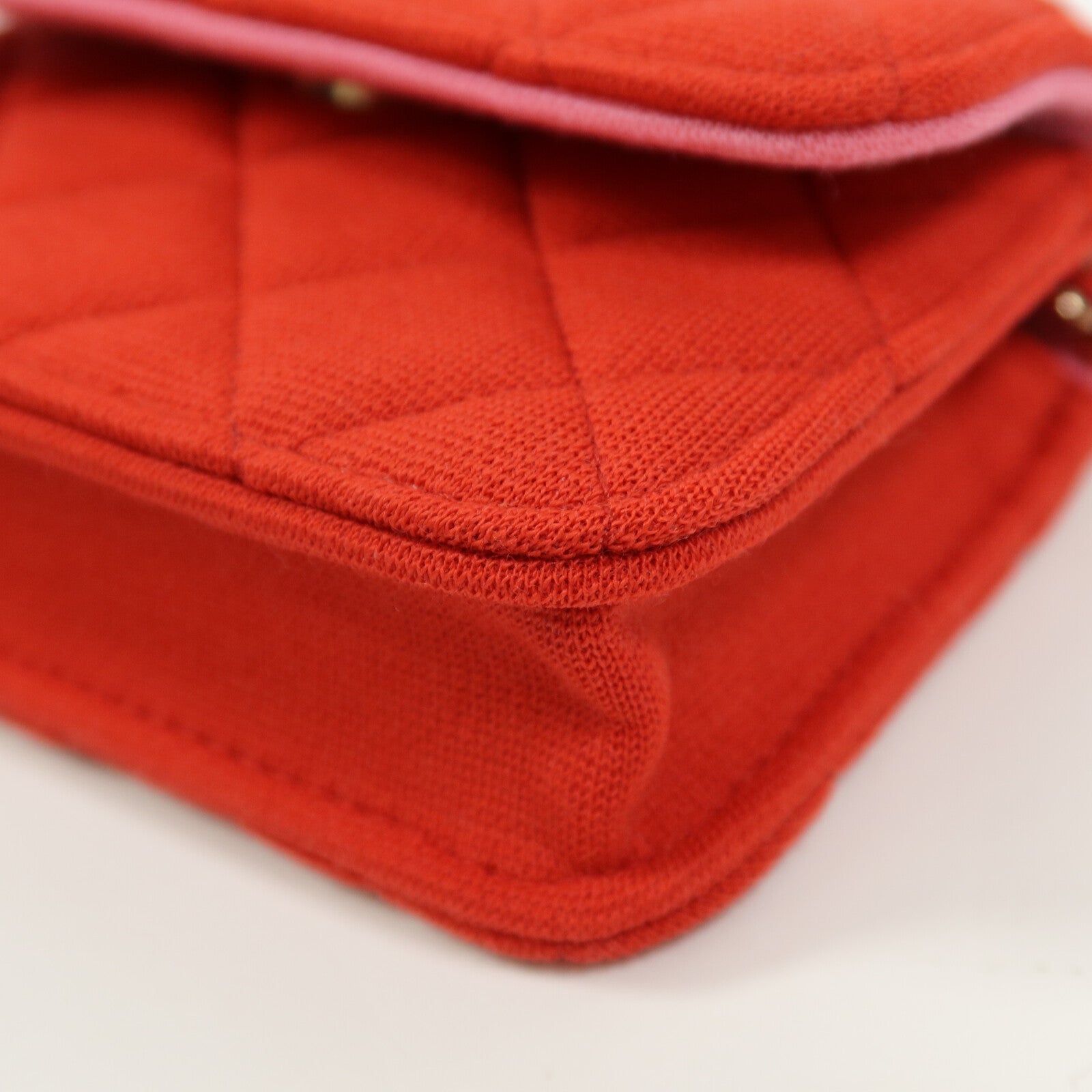 CHANEL Jersey Quilted Mini Flap Clutch With Chain鏈帶肩背袋